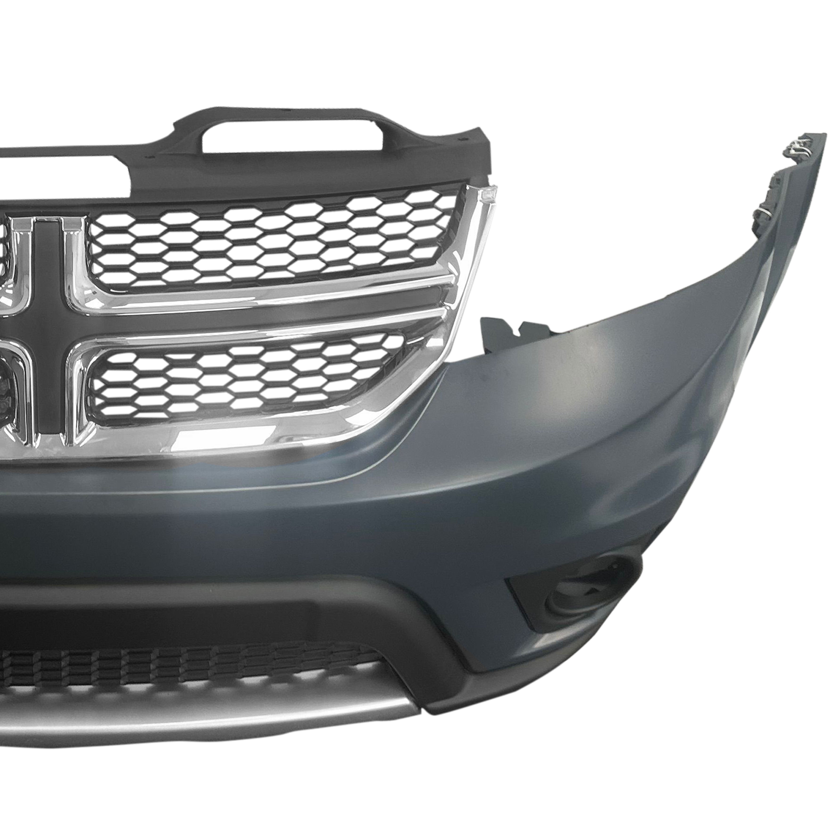 For 2011 2012 2013 2014 2015 2016 2017 2018 2019 Dodge Journey Front Bumper Cover Fascia with Grille Assembly Set