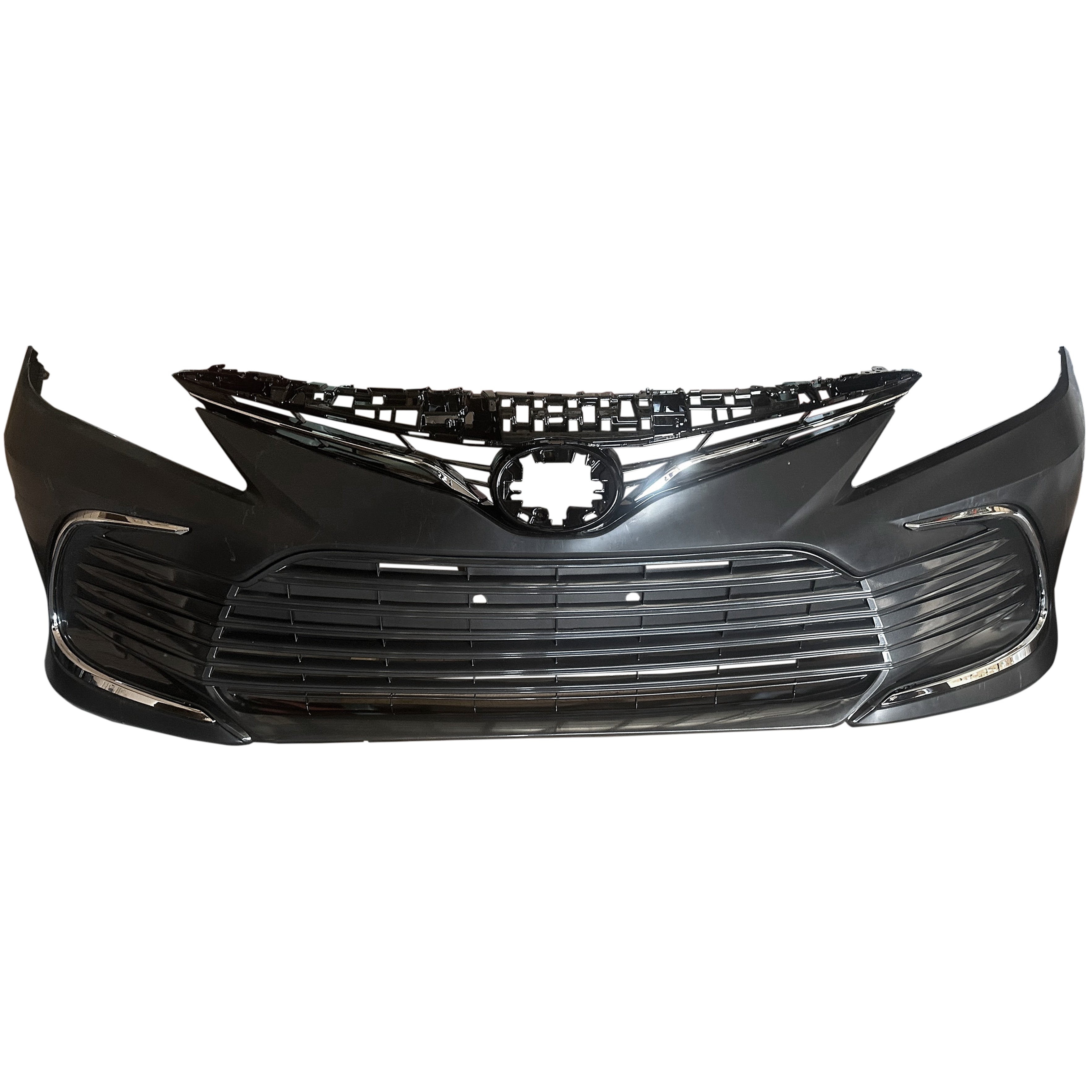 For 2021 2022 2023 2024 Toyota Camry LE Front Bumper Cover Fascia with Grille Black Assembly Set