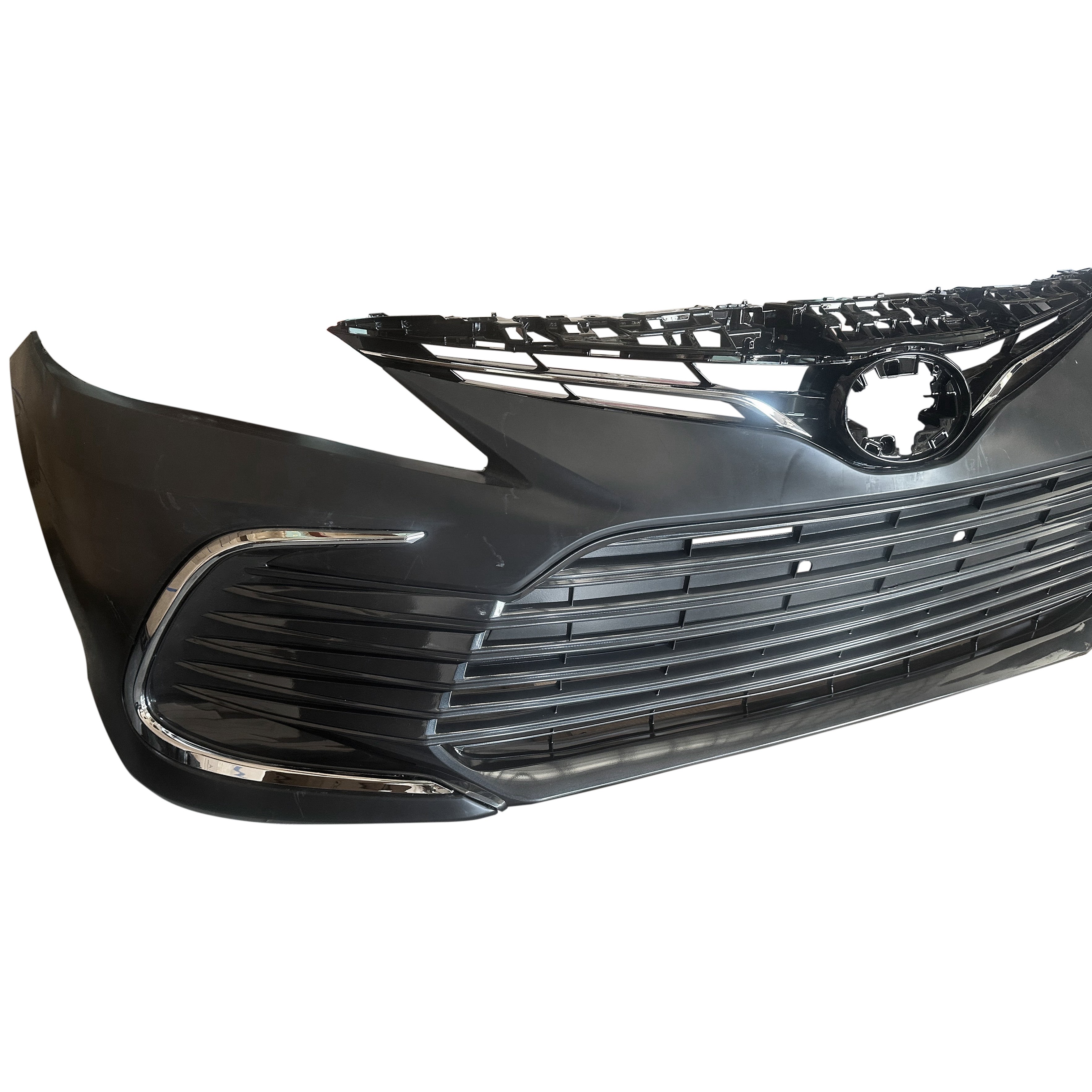 For 2021 2022 2023 2024 Toyota Camry LE Front Bumper Cover Fascia with Grille Black Assembly Set