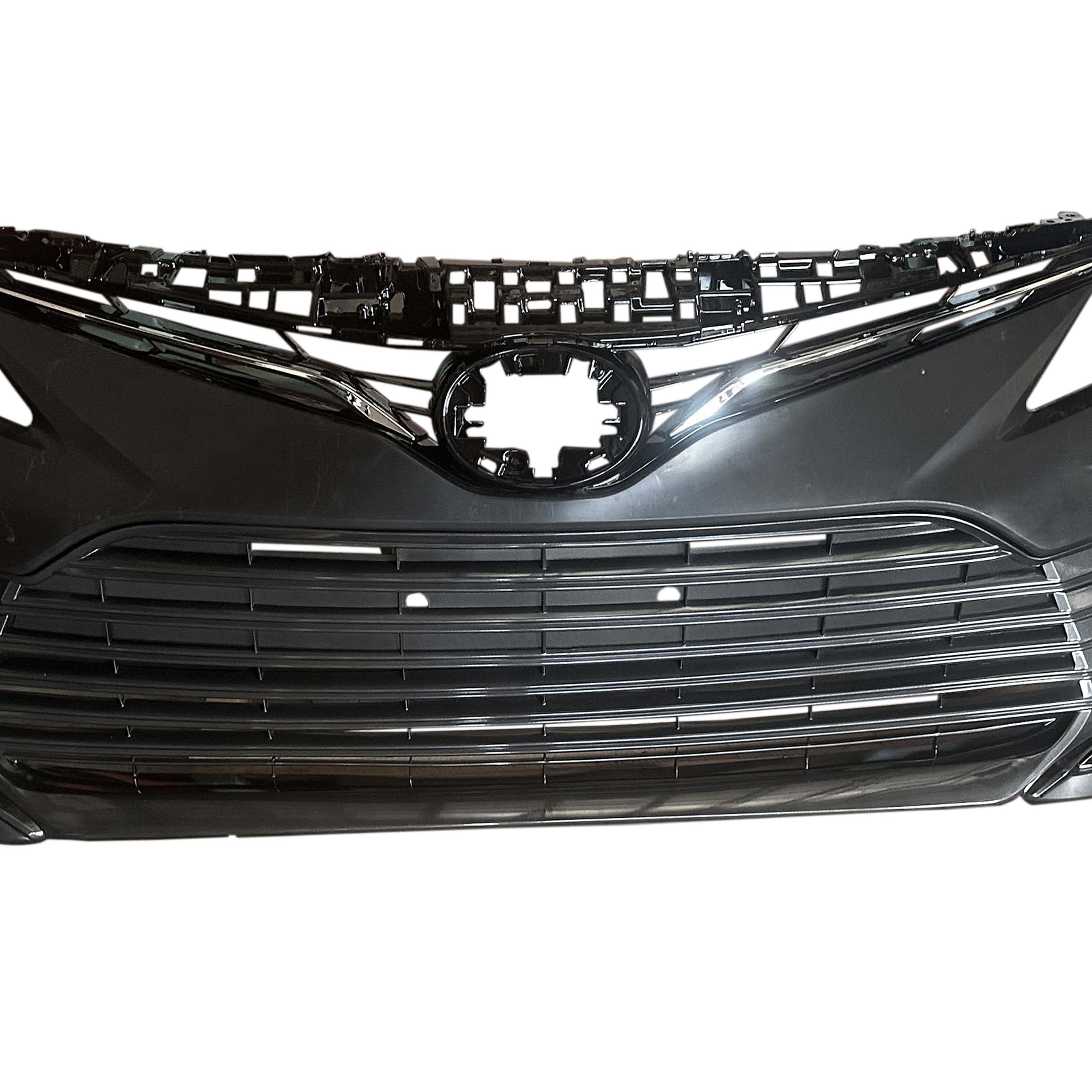 For 2021 2022 2023 2024 Toyota Camry LE Front Bumper Cover Fascia with Grille Black Assembly Set