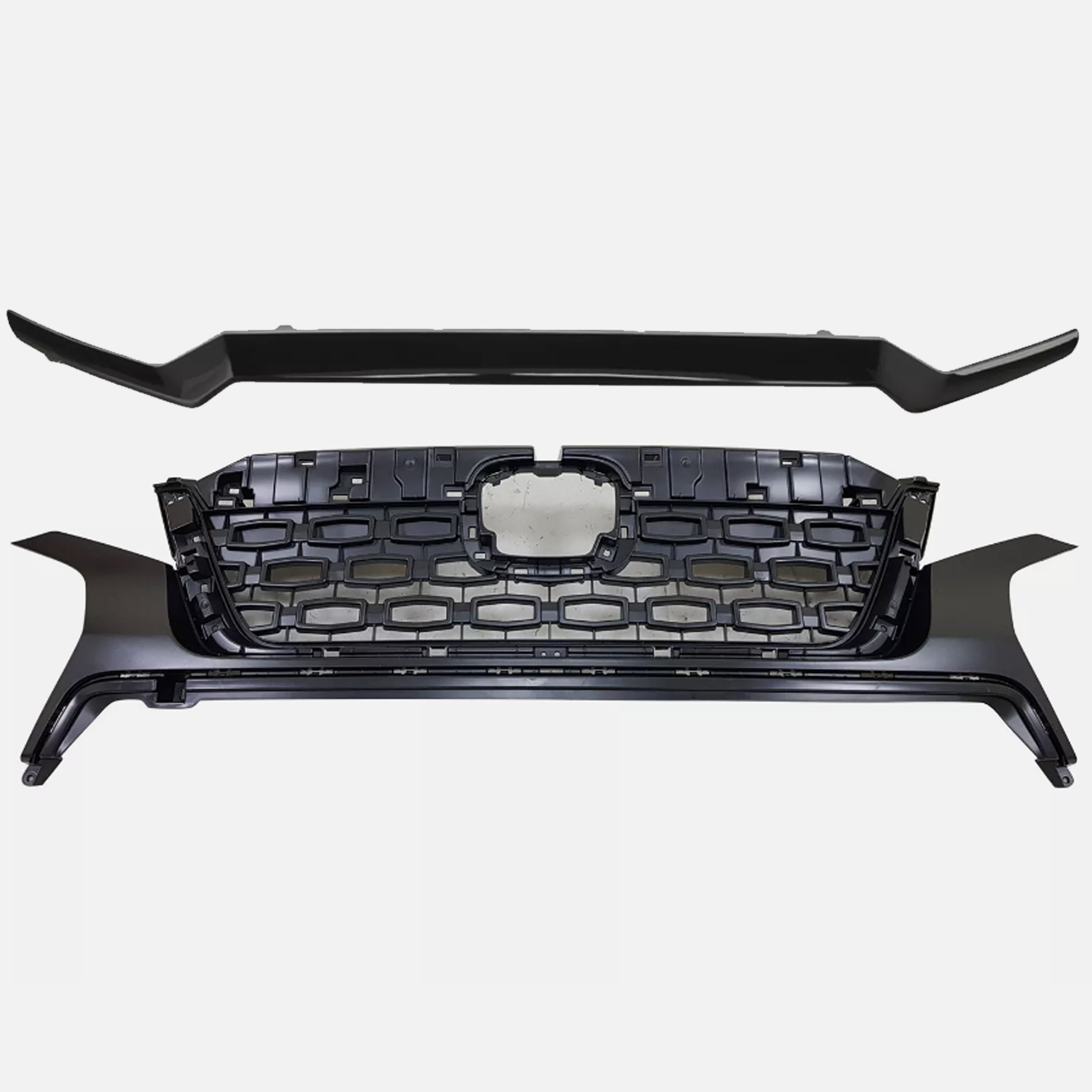 For 2019 2020 2021 Honda Passport Front Bumper Upper Grille with Grille Trim Black Factory