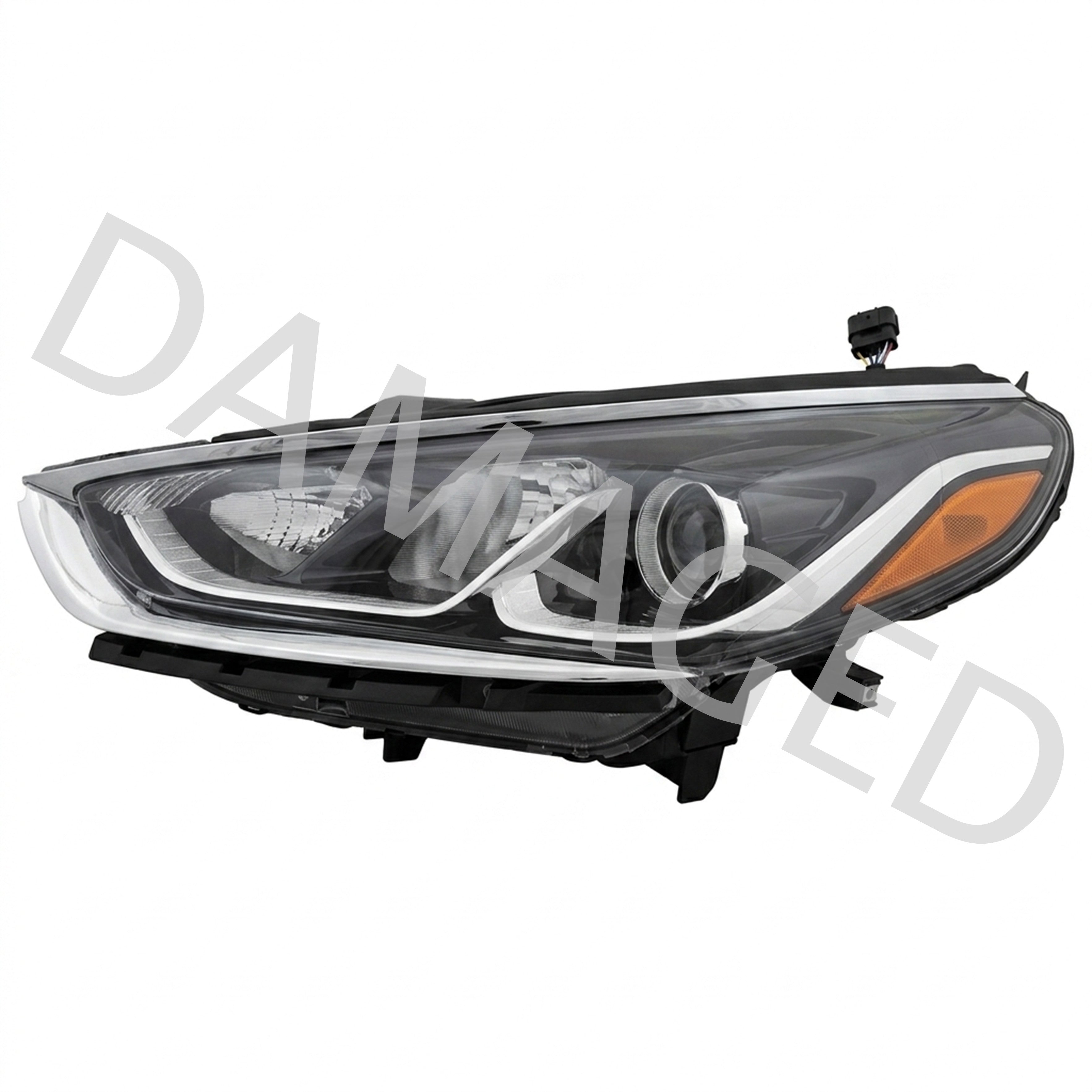 2018 2019 Hyundai Sonata Headlight Assembly Halogen with Bulbs Left Driver Side Damaged