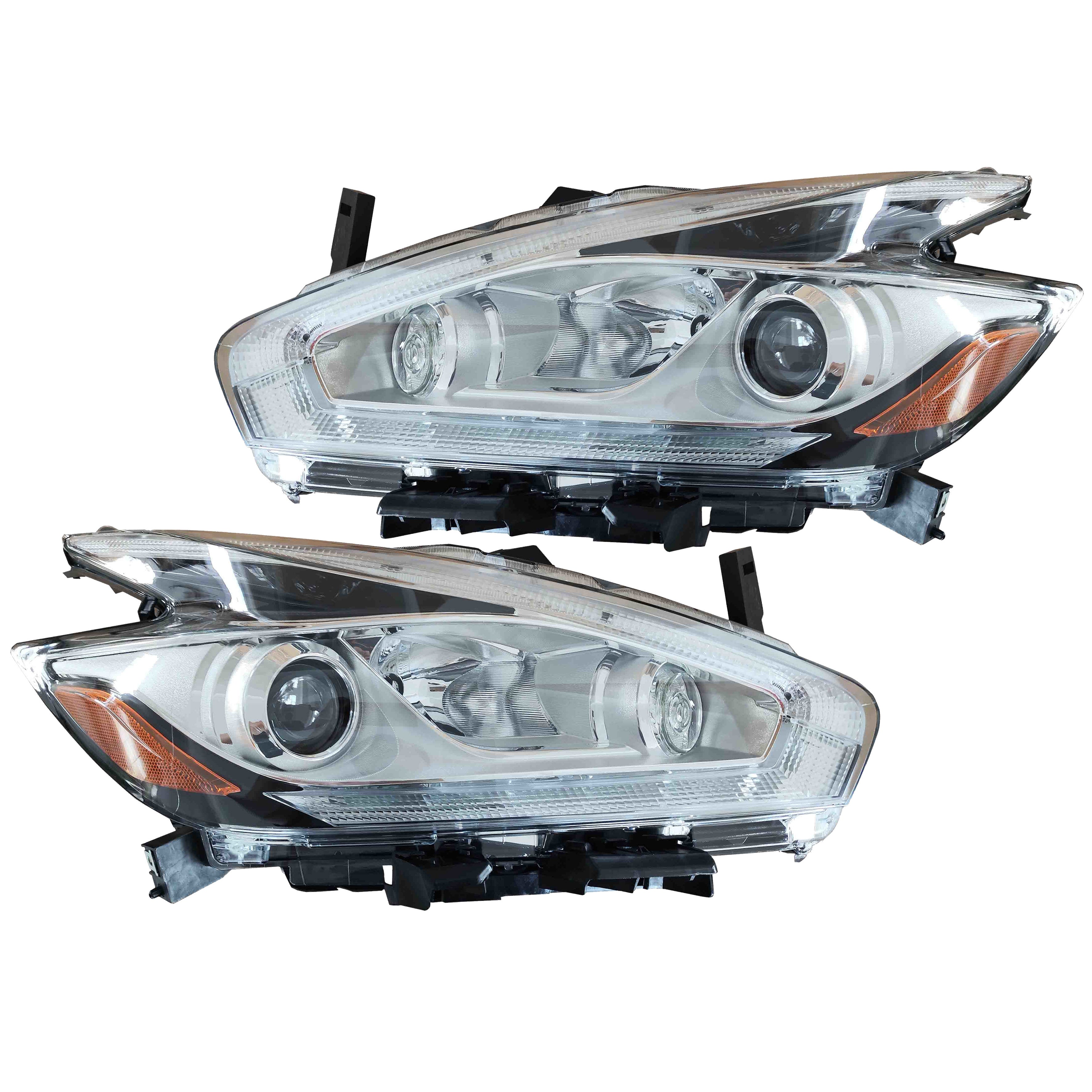 For 2015 2016 2017 2018 Nissan Murano with Halogen Headlight Assembly Left Right Driver Passenger Side Pair Set 2Pcs