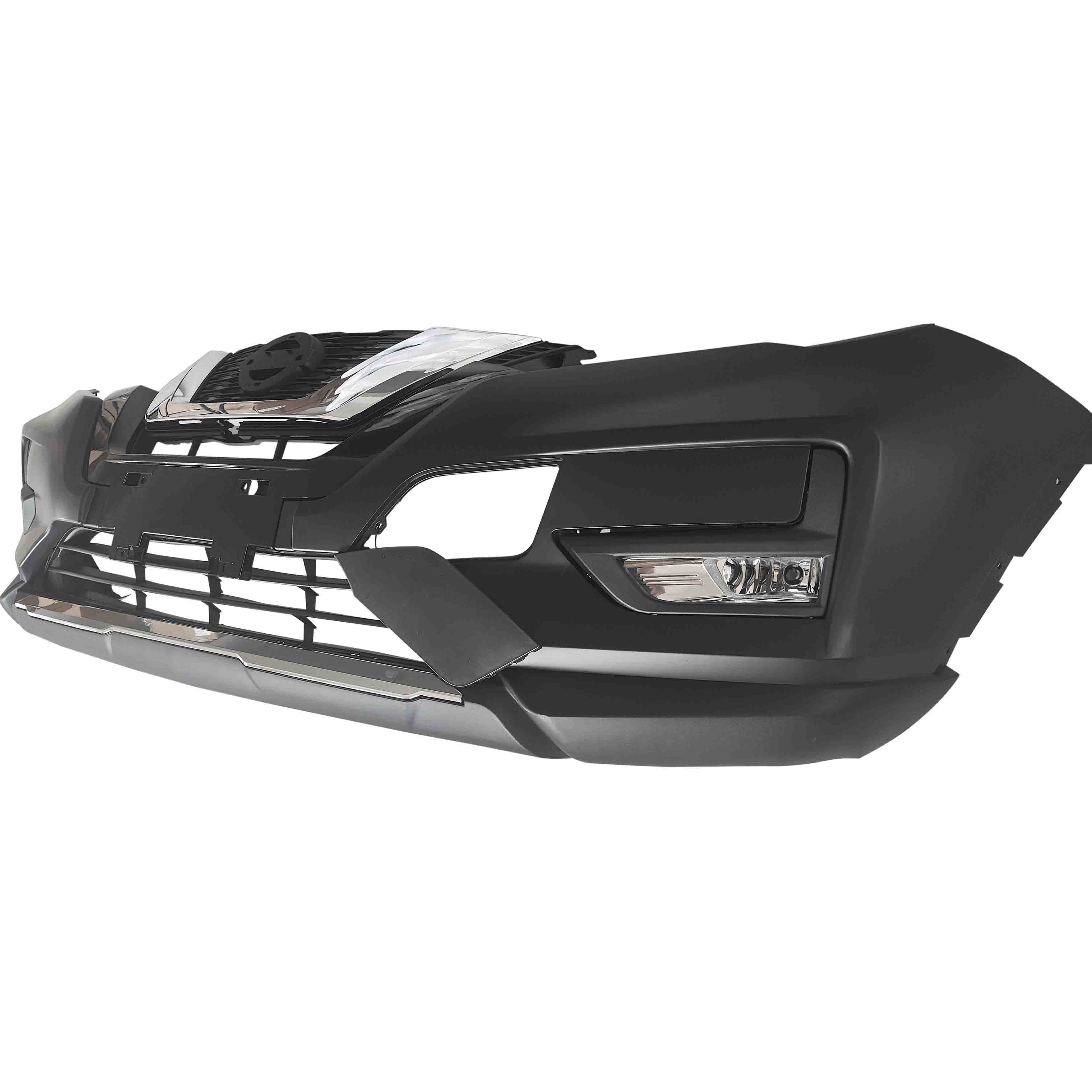 For 2017 2018 2019 2020 Nissan Rogue Front Bumper Cover with Fog Light and Grille Black Assembly Set