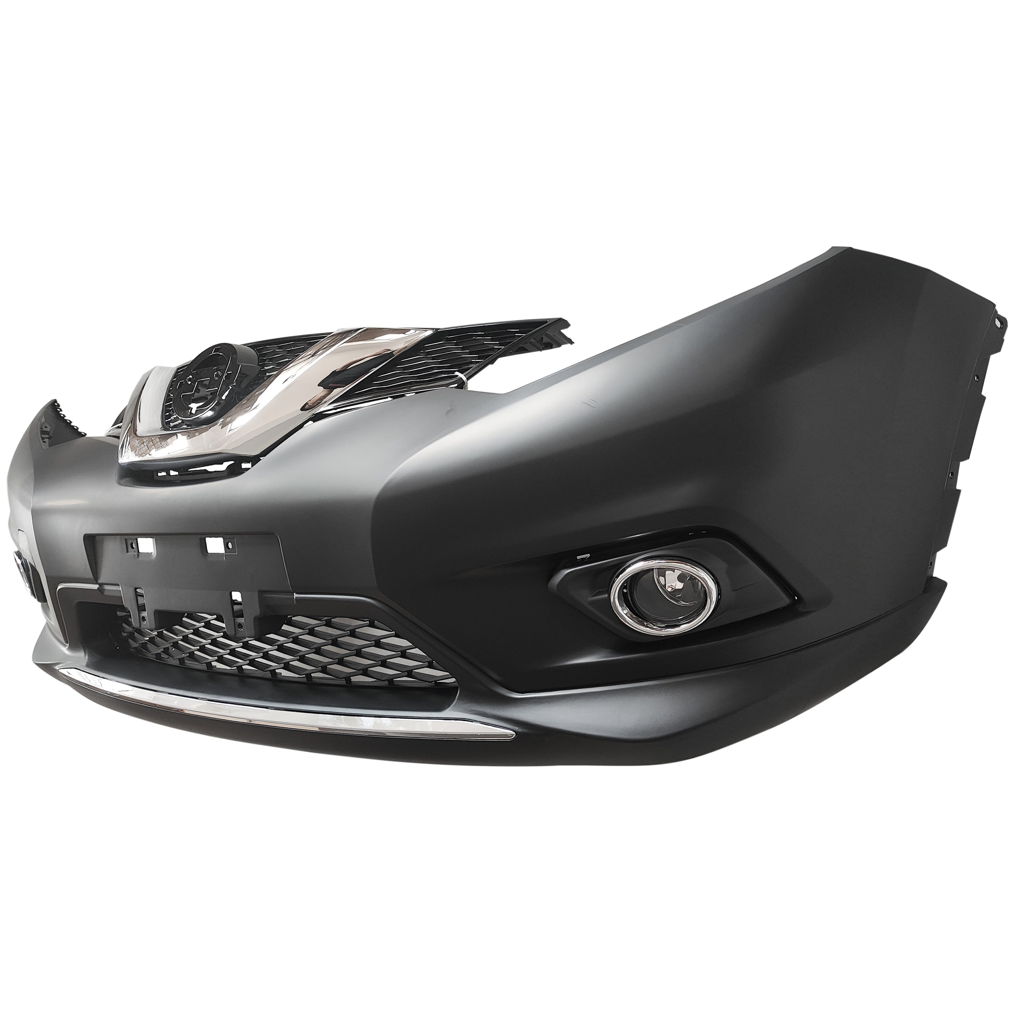 For 2014 2015 2016 Nissan Rogue Front Bumper Cover w/ Fog Light & Grille Assembly Set