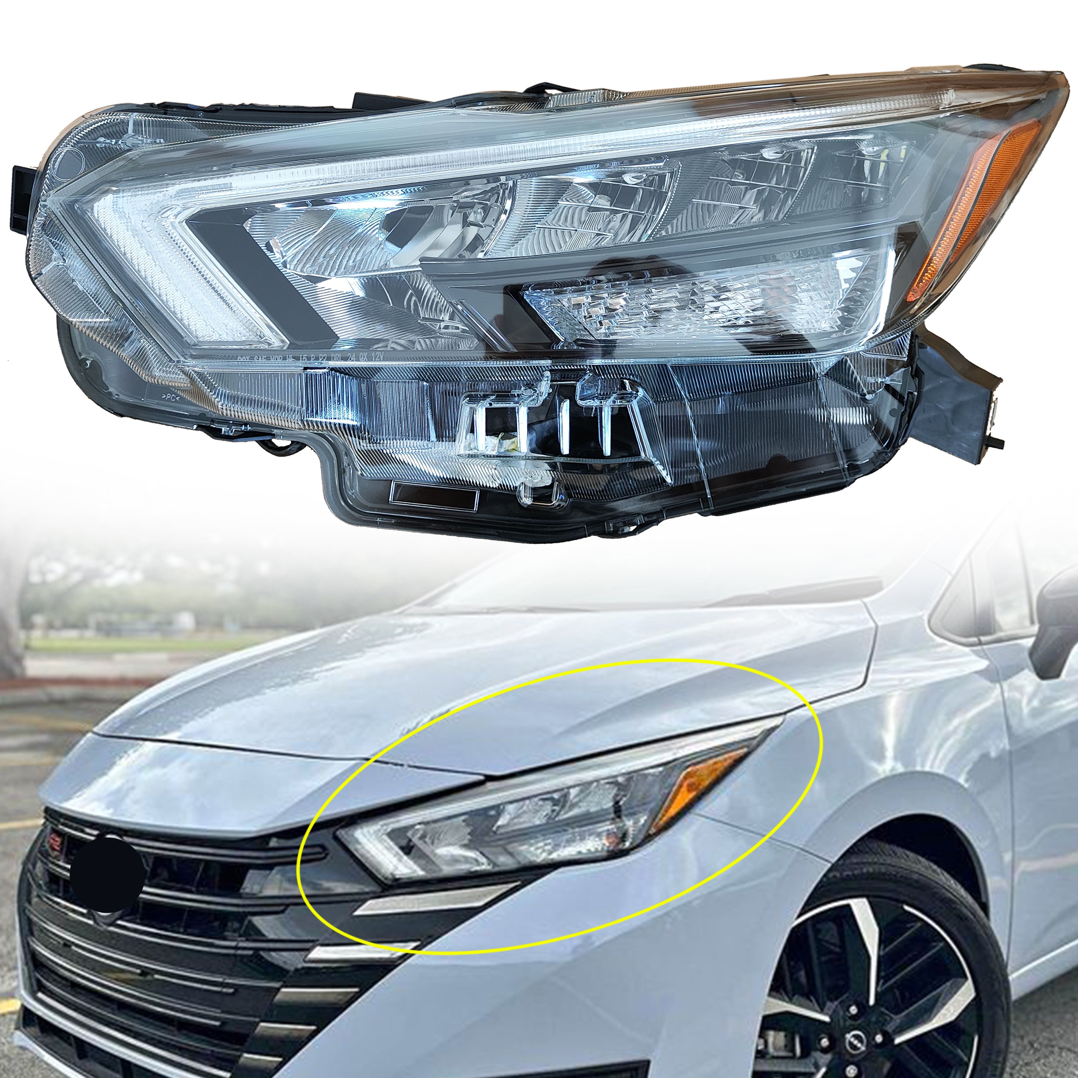 For 2020 2021 2022 2023 2024 Nissan Versa Headlight LED Headlamp Assembly Left Driver Side LH 260605EE2A