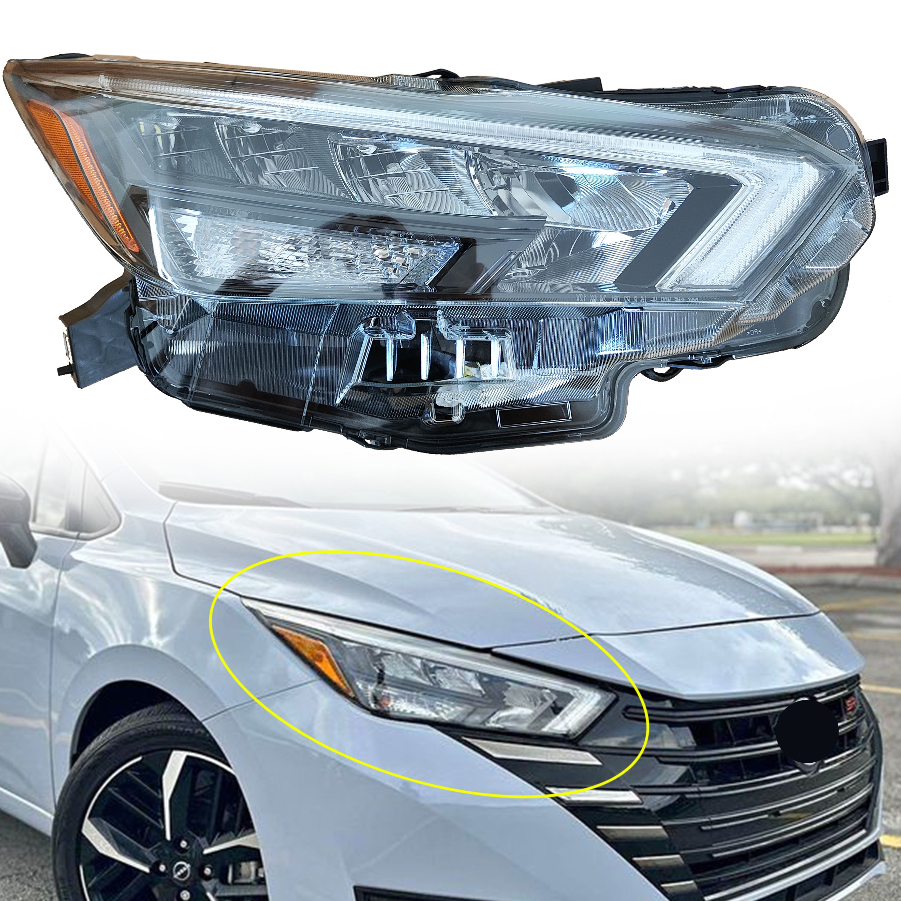 For 2020 2021 2022 2023 2024 Nissan Versa Headlight Headlamp LED Assembly Right Passenger Side RH 260105EE2A