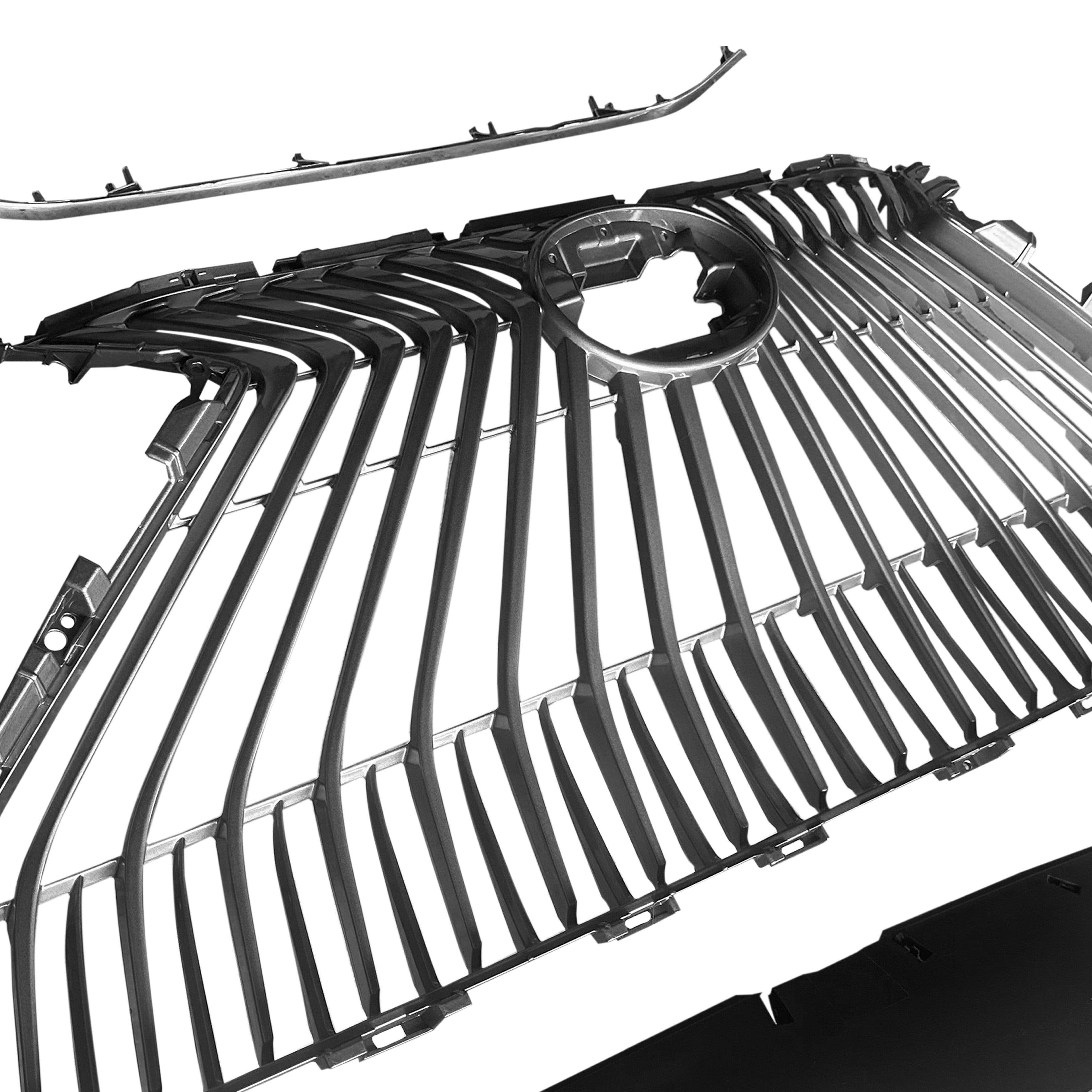 For 2019 2020 2021 2022 2023 2024 Lexus ES ES350 Front Bumper Upper Lower Grille with Molding Trim Assembly Set