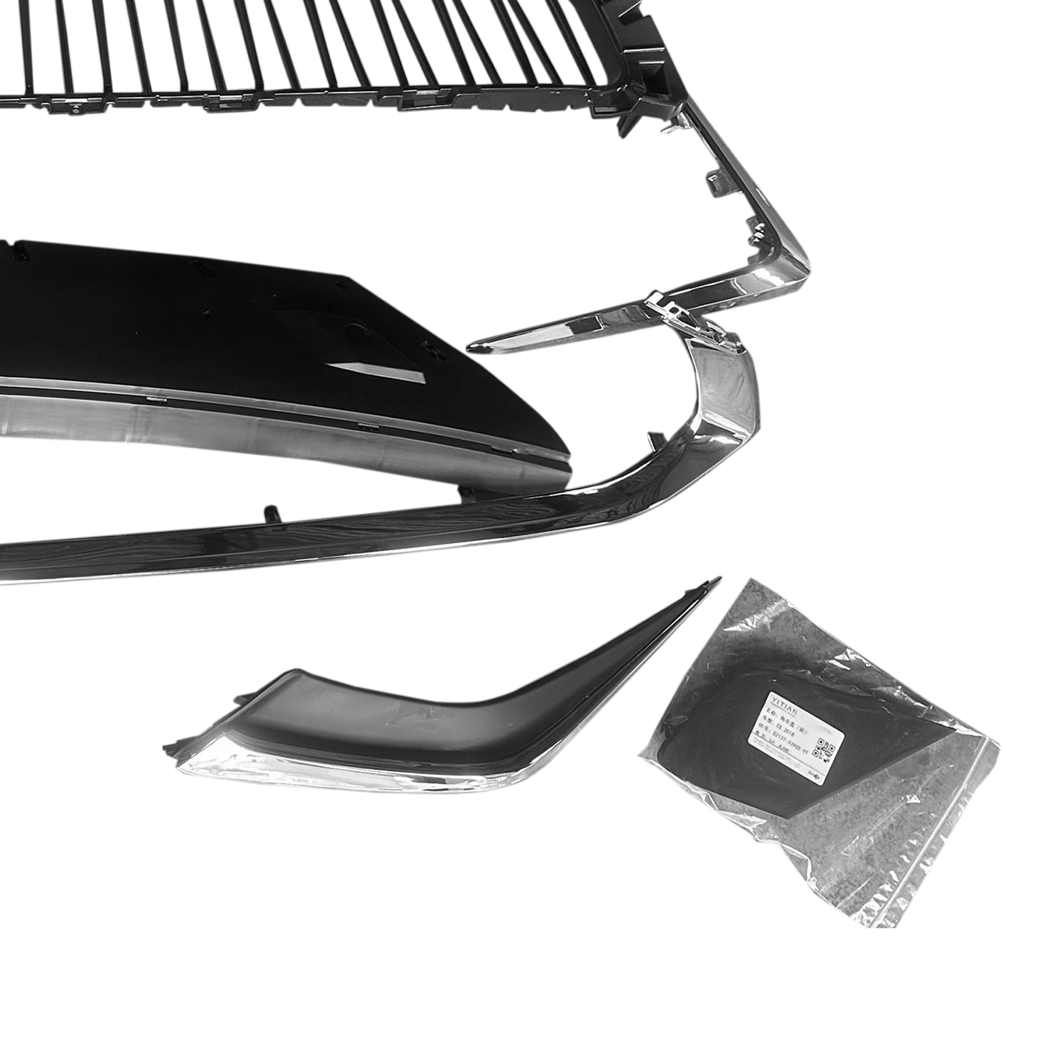 For 2019 2020 2021 2022 2023 2024 Lexus ES ES350 Front Bumper Upper Lower Grille with Molding Trim Assembly Set