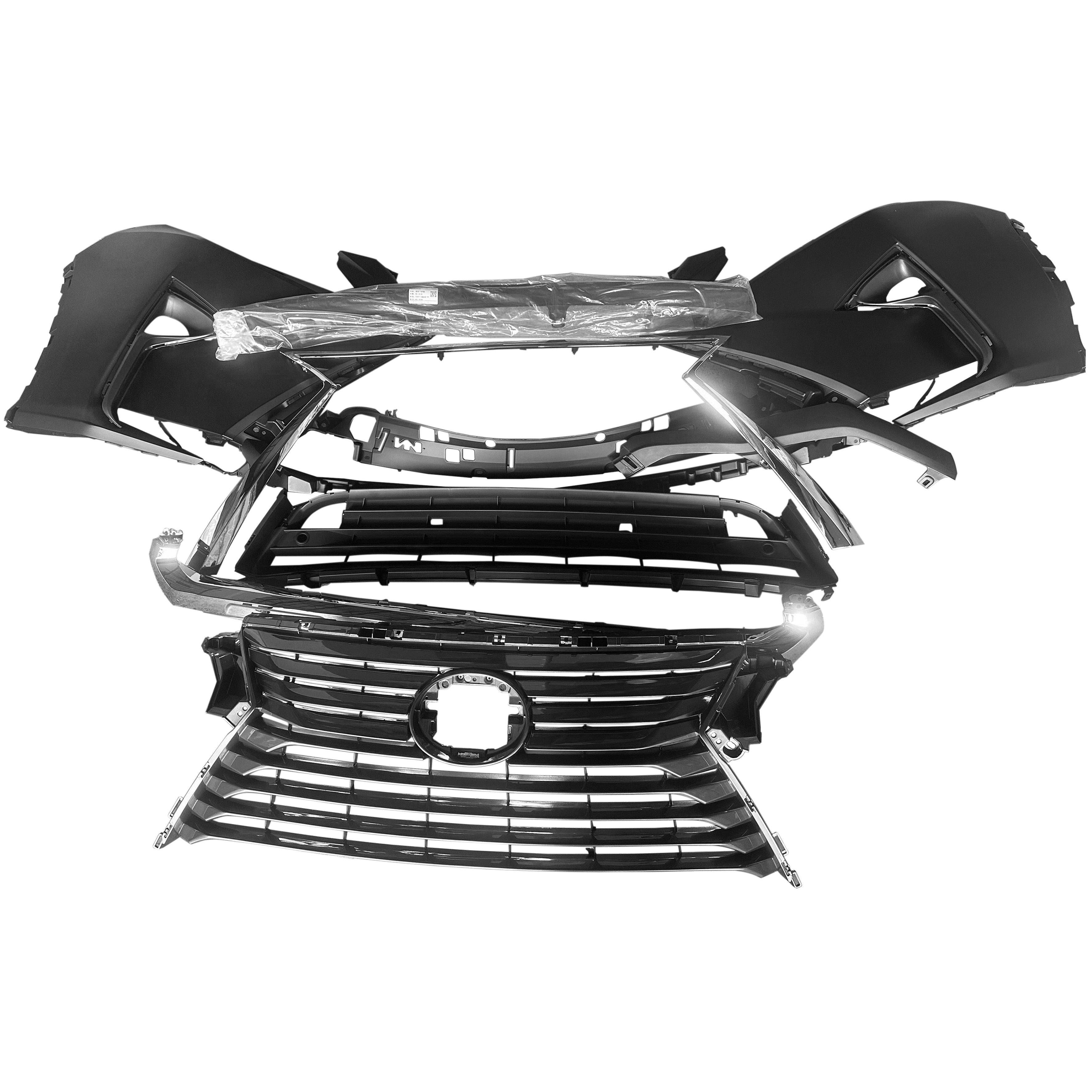 For 2016 2017 2018 2019 Lexus RX RX350 Front Bumper Upper Lower Grille with Fog Lights Assembly