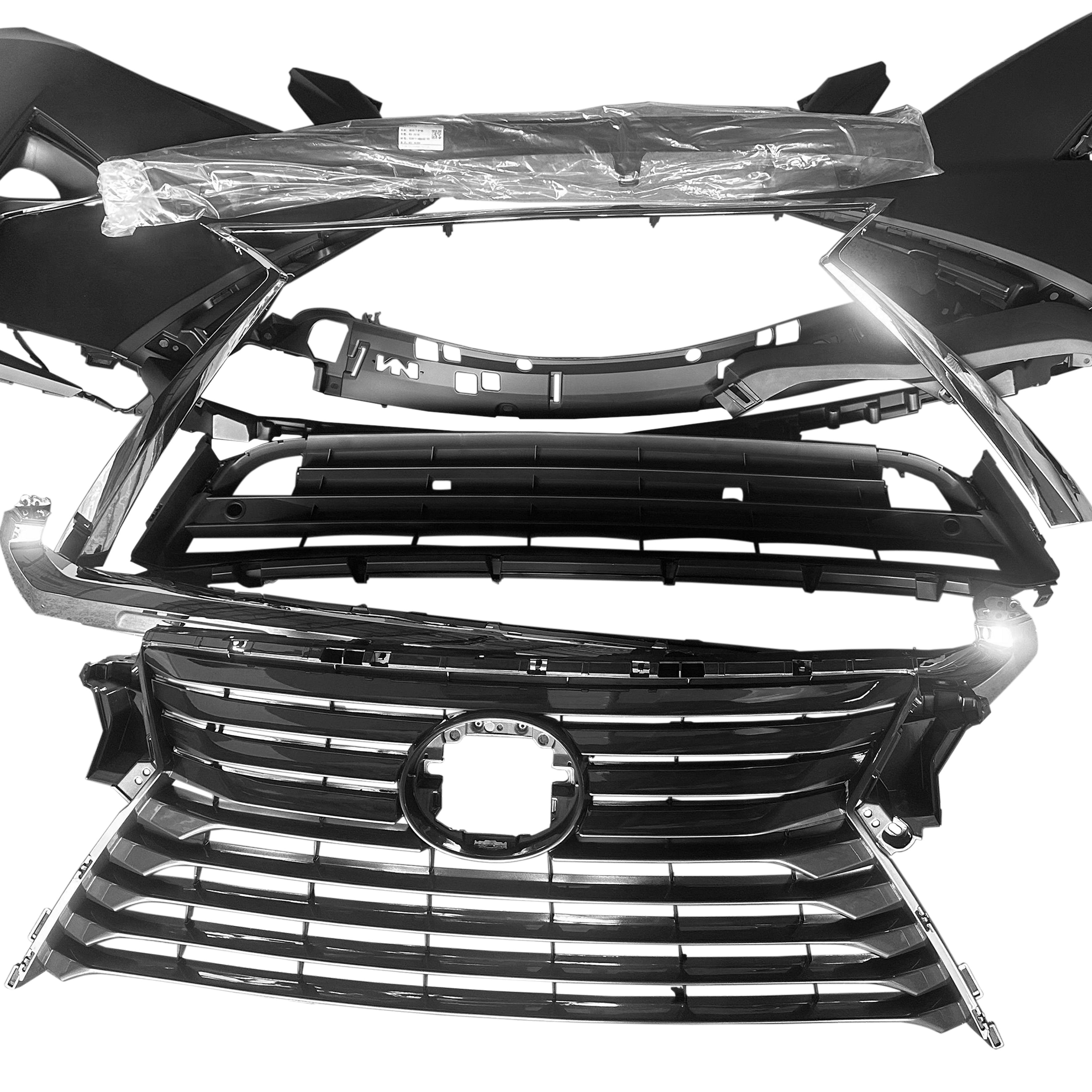 For 2016 2017 2018 2019 Lexus RX RX350 Front Bumper Upper Lower Grille with Fog Lights Assembly