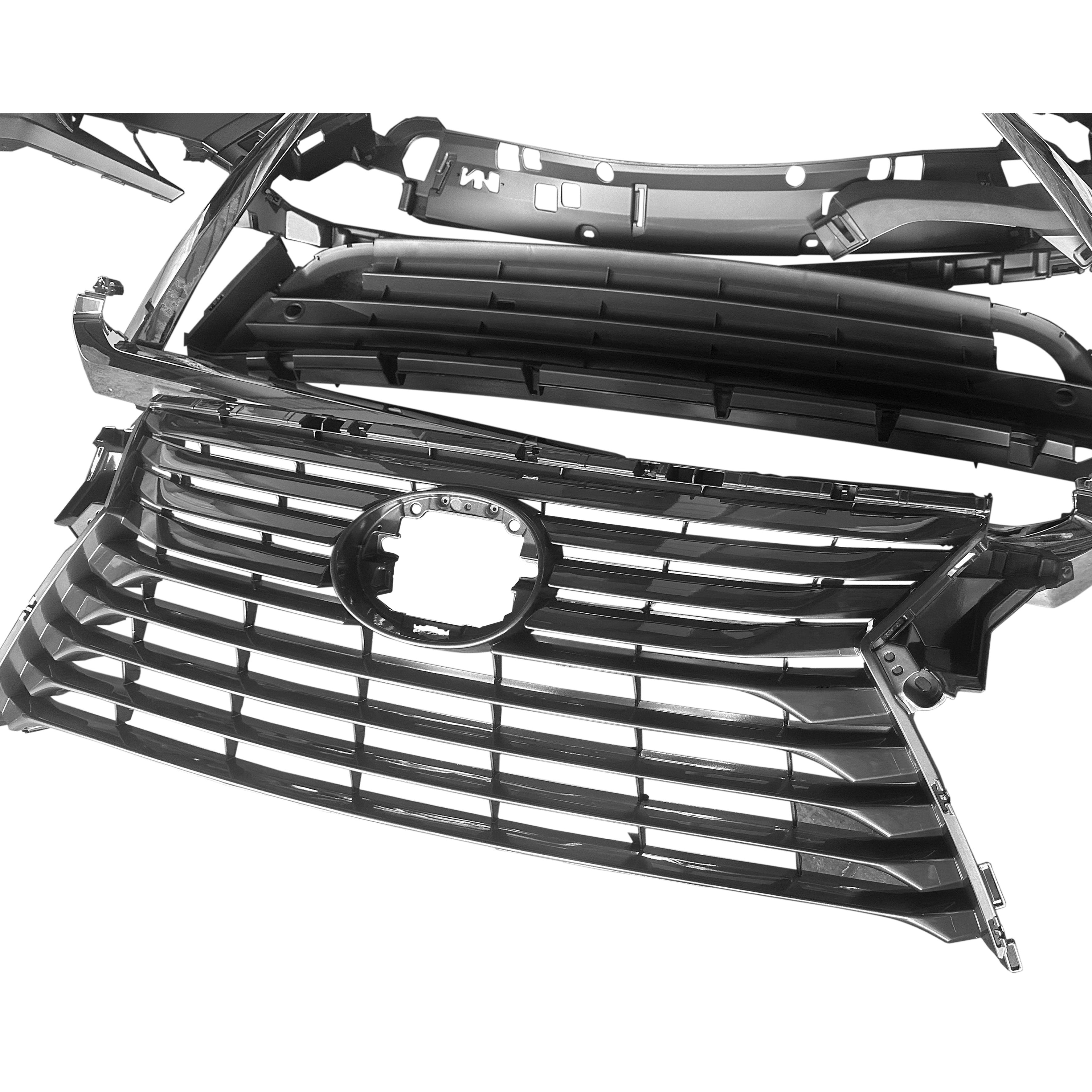 For 2016 2017 2018 2019 Lexus RX RX350 Front Bumper Upper Lower Grille with Fog Lights Assembly