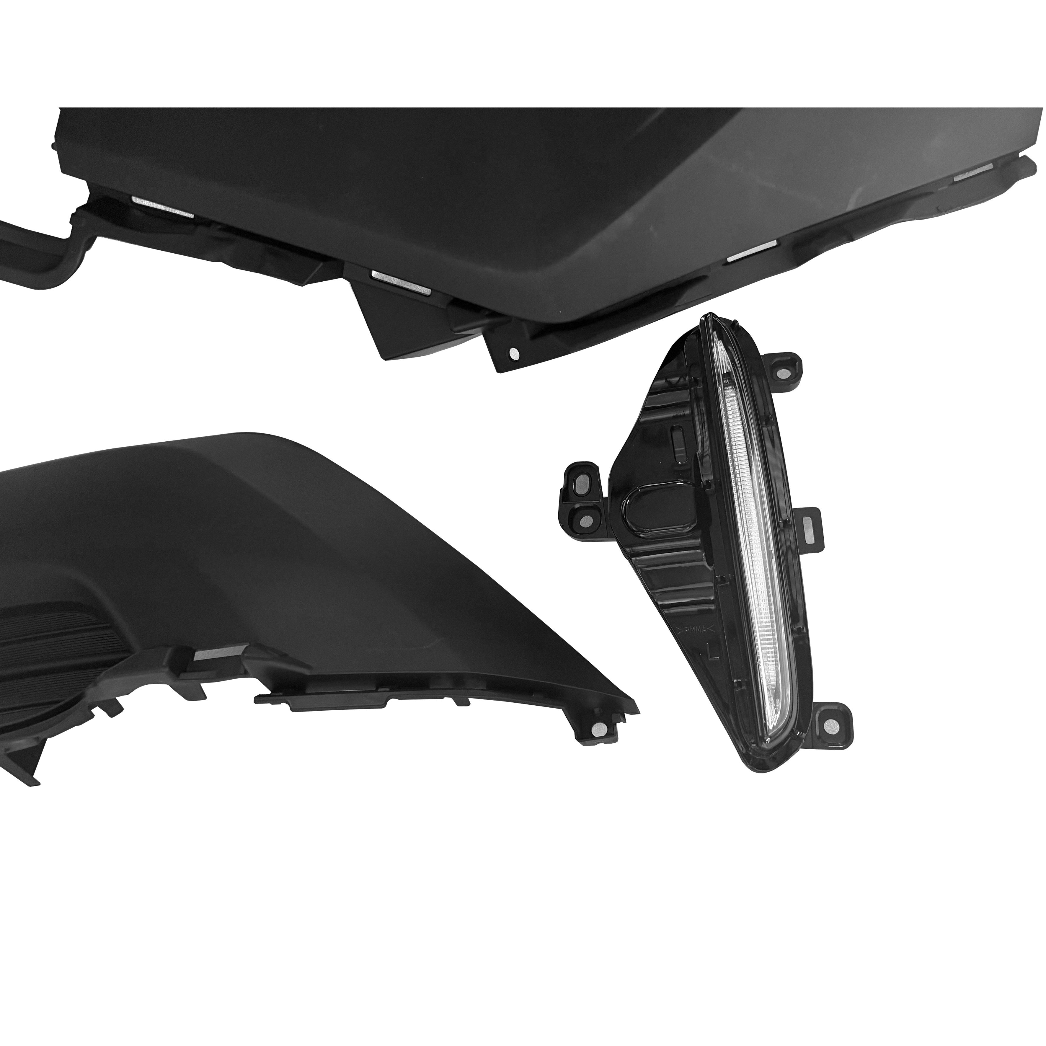 For 2022 2023 2024 Toyota RAV4 Prime Front Bumper Upper Lower Grille with Fog Cover LED Fog Light Lower Valance Moldings Assembly Set