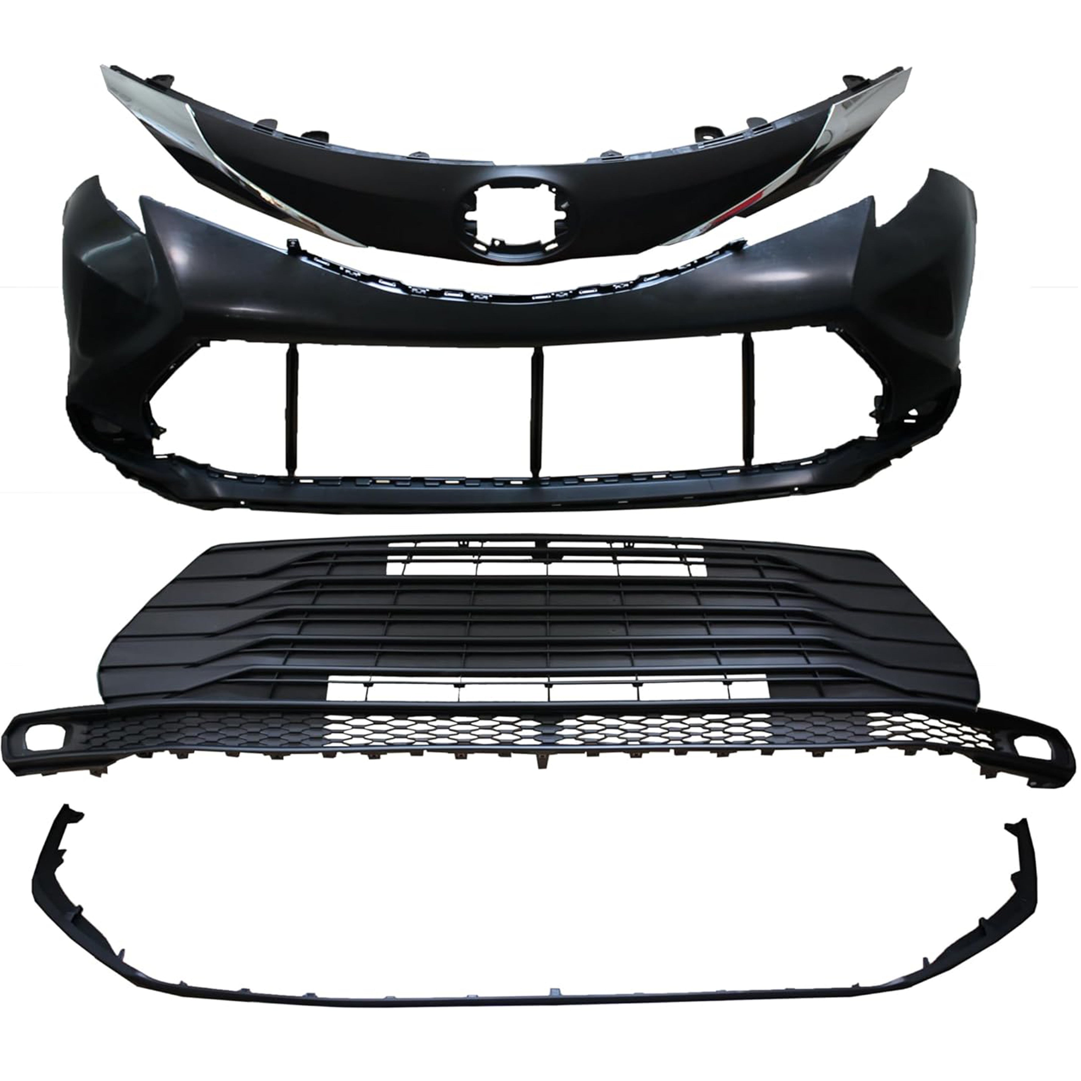 For 2021 2022 2023 2024 Toyota Sienna XLE Front Bumper with Lower Grille Molding Valance Assembly Set