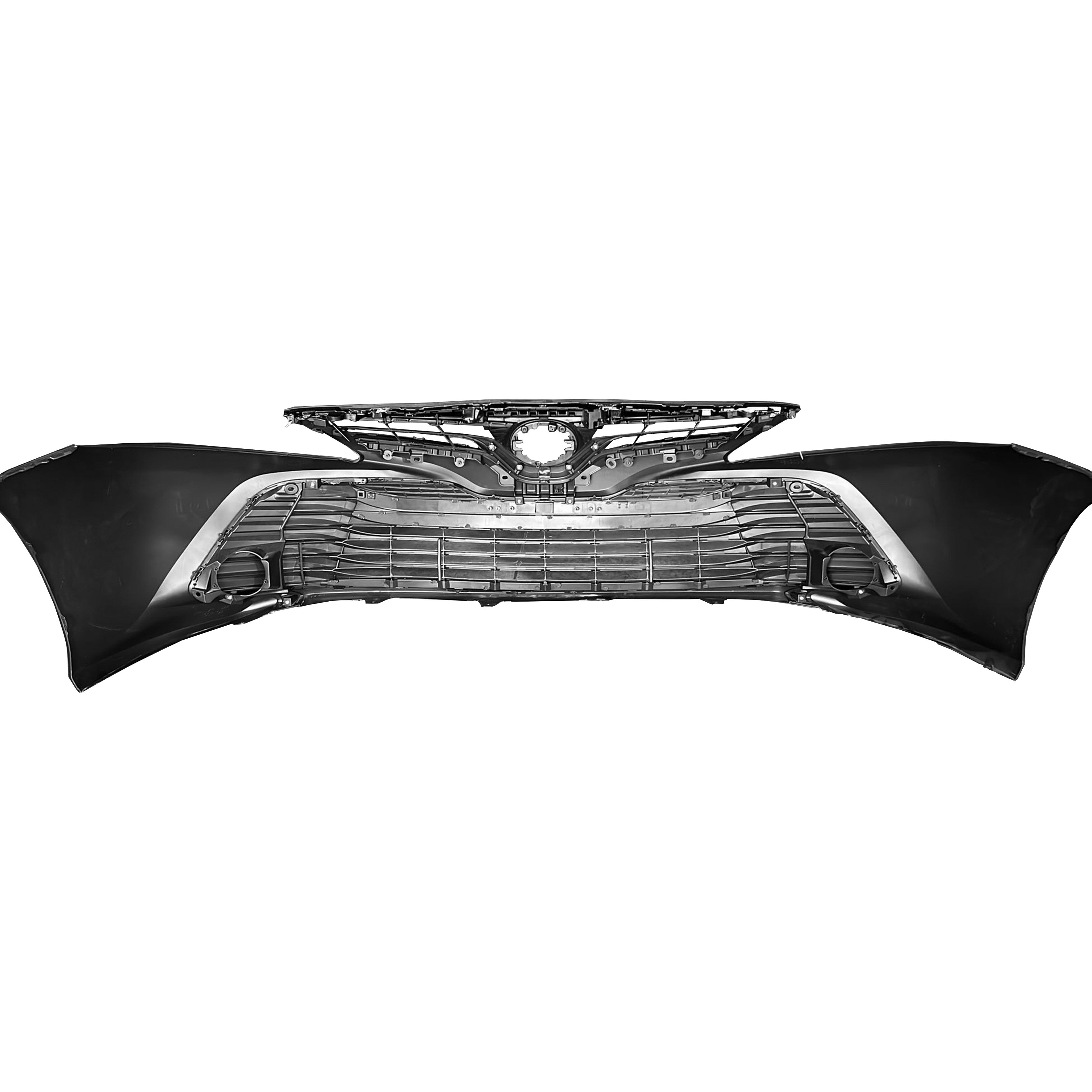 For 2018 2019 2020 Toyota Camry LE Front Bumper with Upper Lower Grille Assembly Set