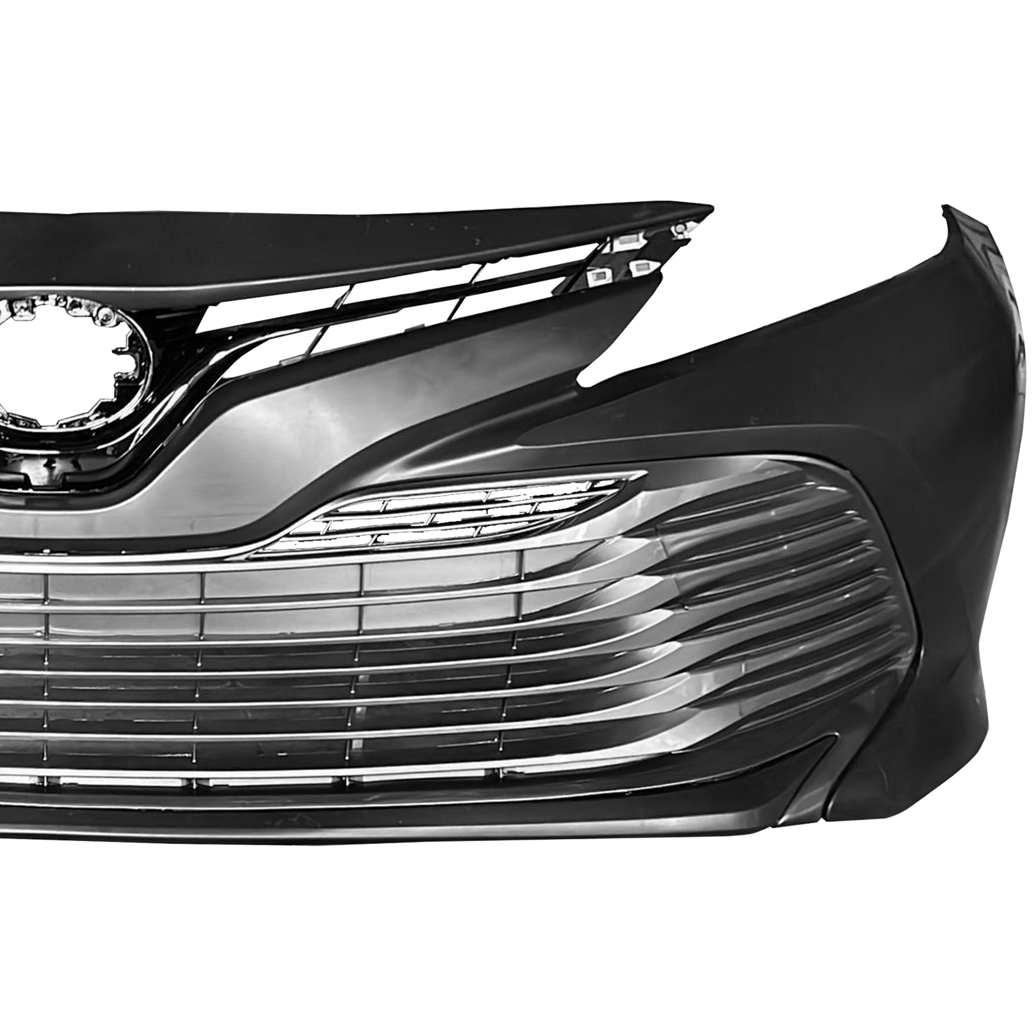 For 2018 2019 2020 Toyota Camry LE Front Bumper with Upper Lower Grille Assembly Set