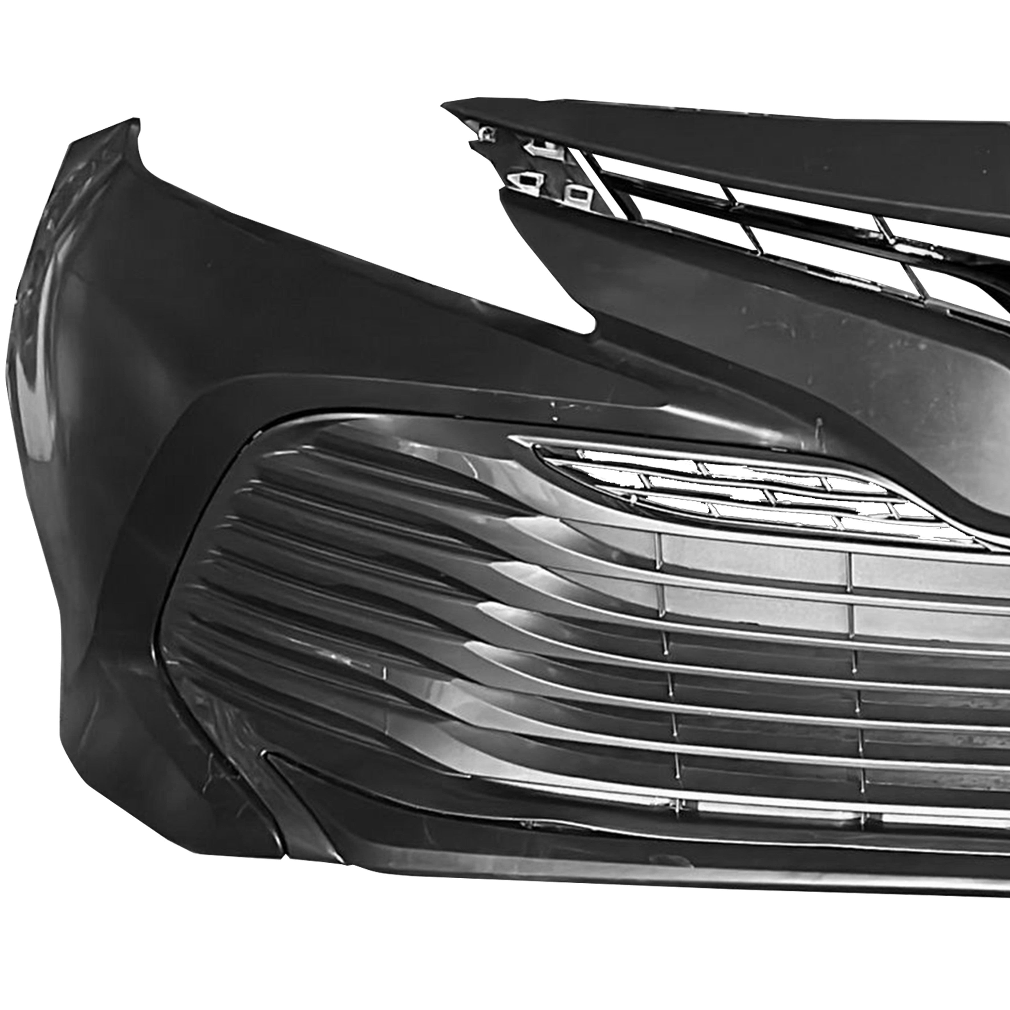 For 2018 2019 2020 Toyota Camry LE Front Bumper with Upper Lower Grille Assembly Set