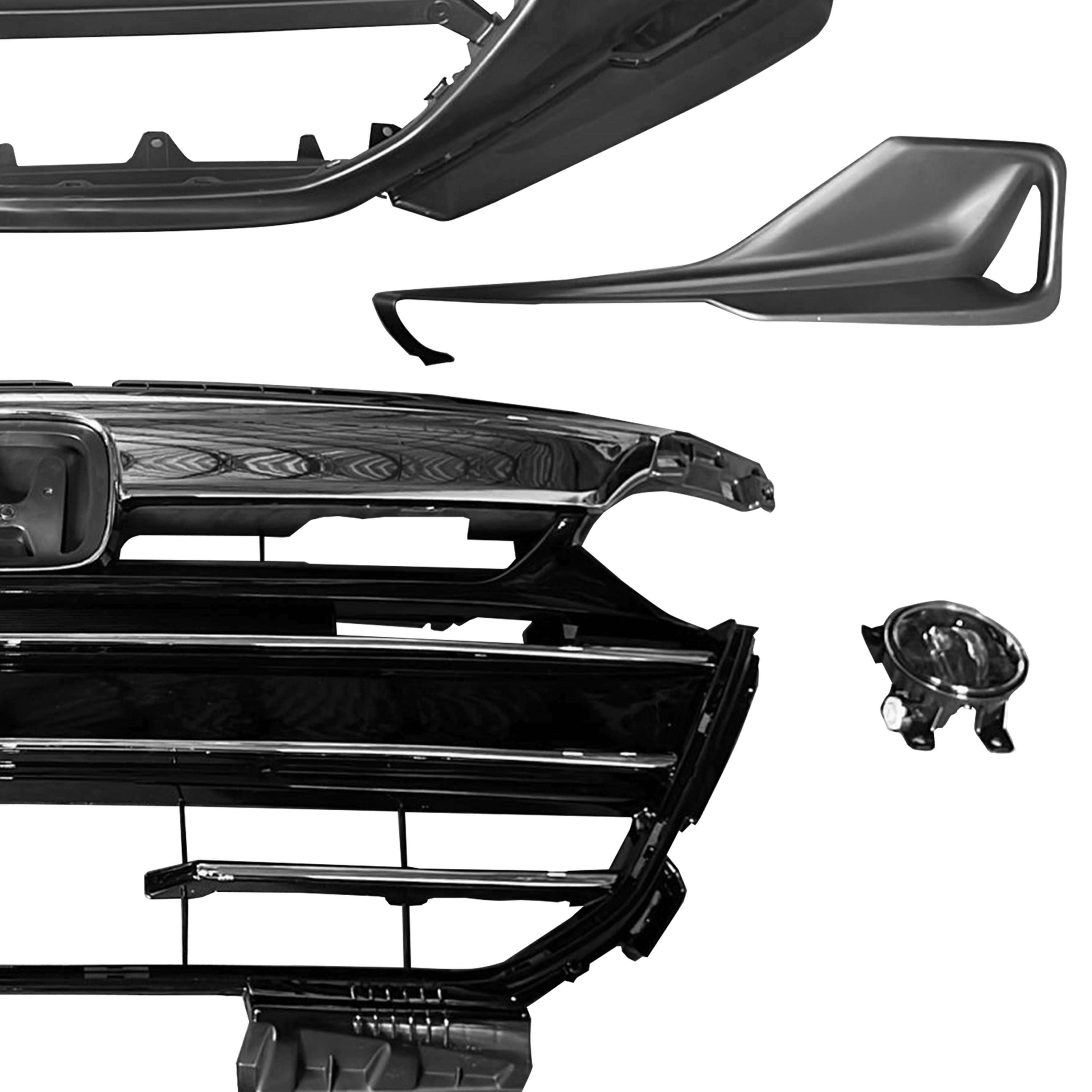 For 2021 2022 Honda Accord Front Bumper with Grilles Cover Fog Light and Fog Cover Assembly Set