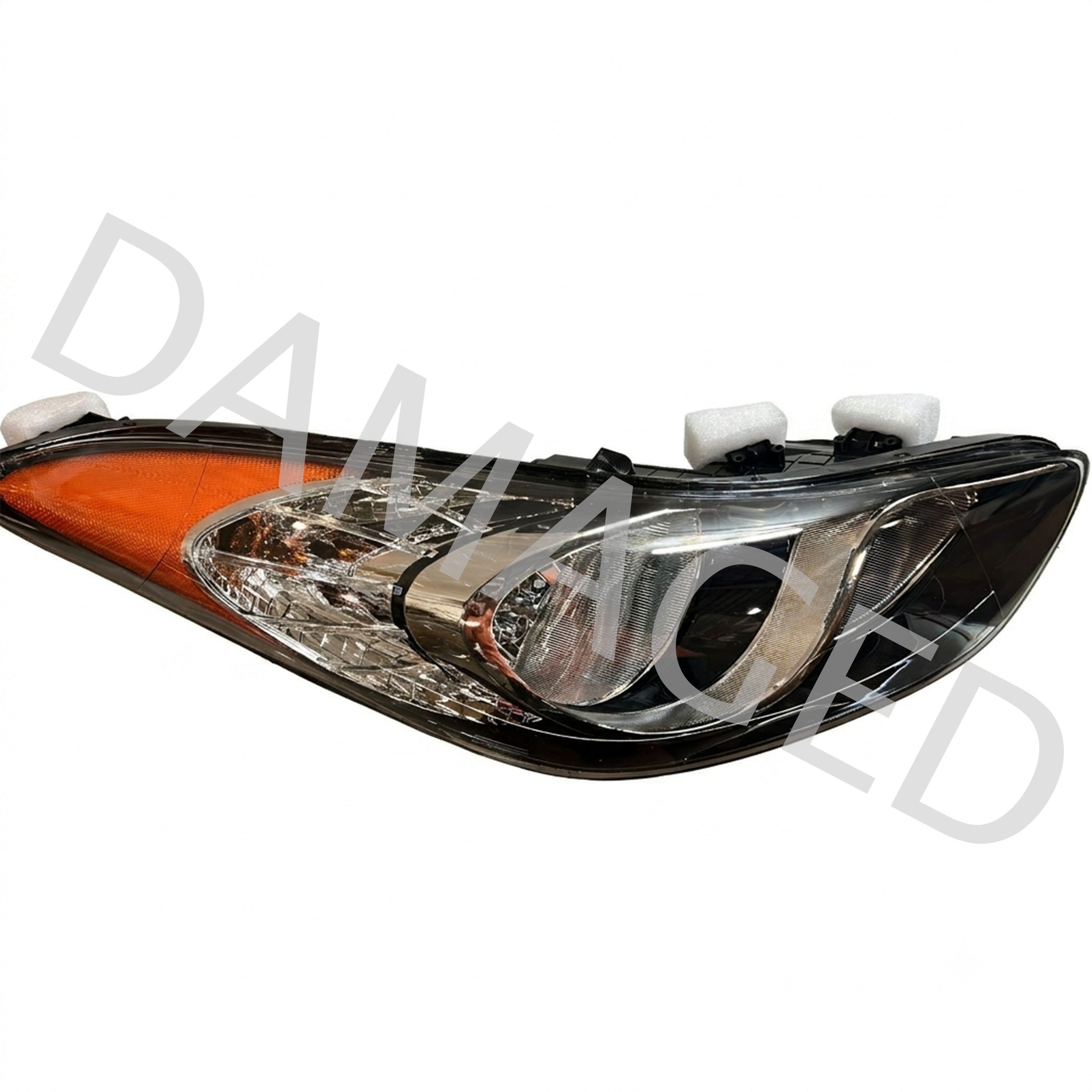 2011 2012 2013 Hyundai Elantra Headlight Assembly Halogen Chrome Passenger Side Damaged