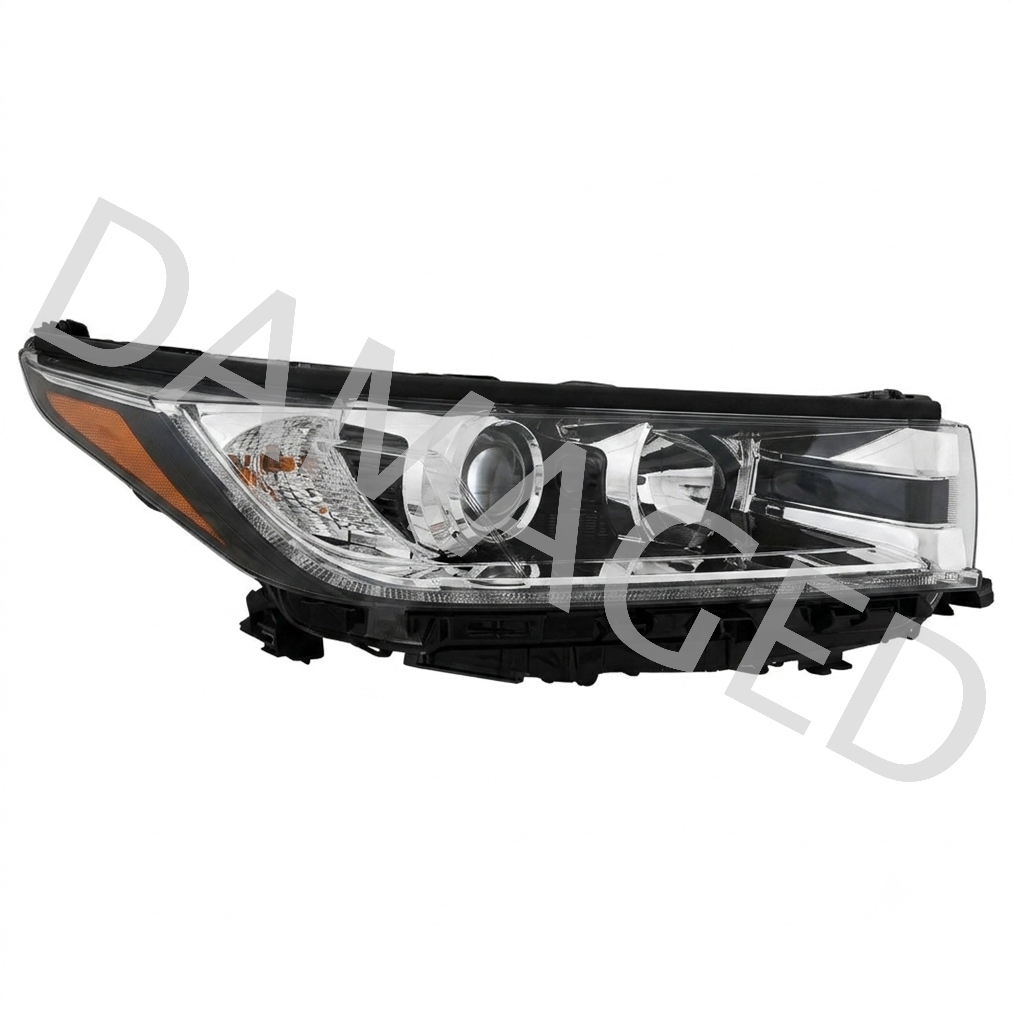 2017 2018 2019 Toyota Highlander Headlight Assembly LED Projector with DRL Passenger Side Damaged