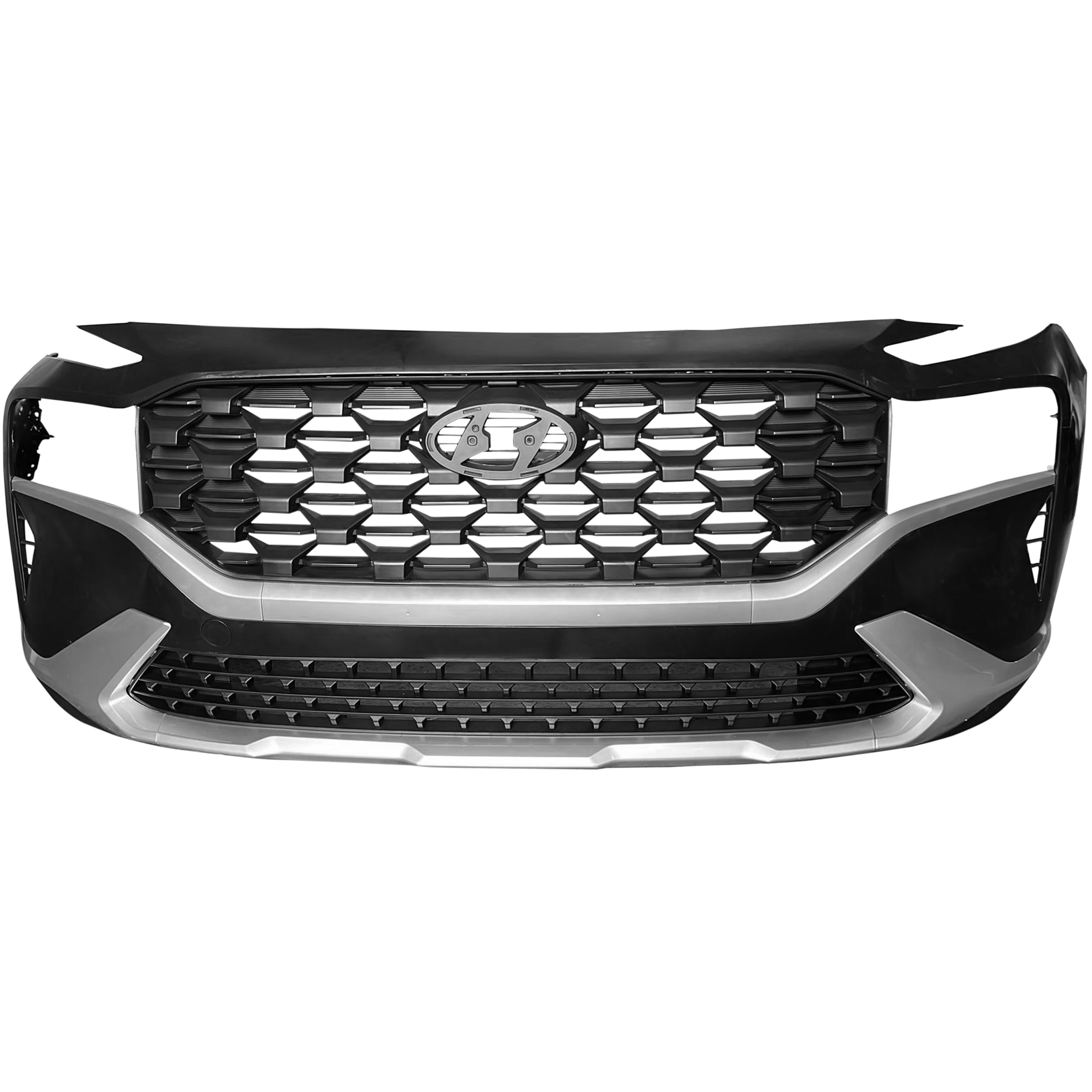 For 2021 2022 2023 2024 Hyundai Santa Fe Front Bumper with Upper Lower Grille Assembly Set