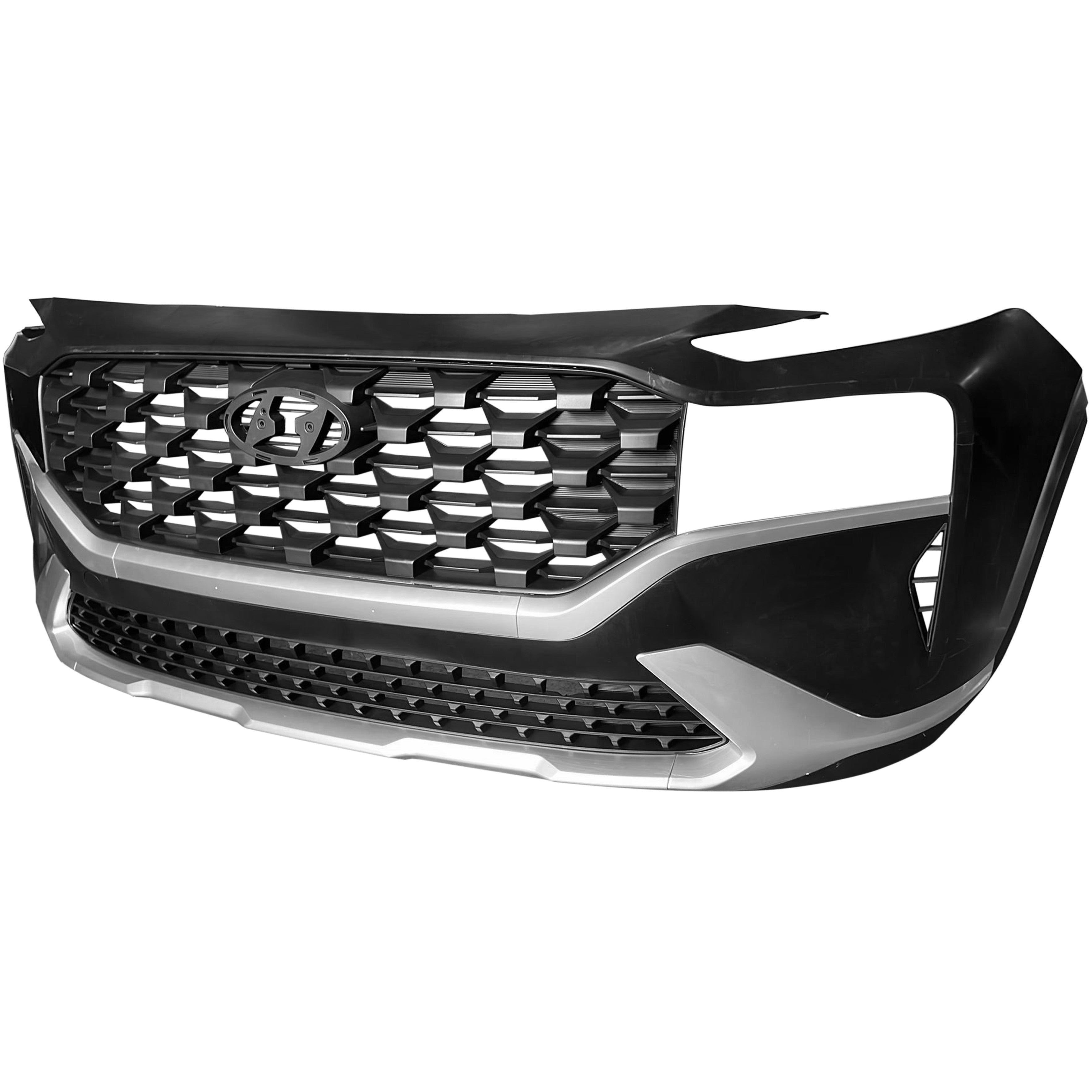 For 2021 2022 2023 2024 Hyundai Santa Fe Front Bumper with Upper Lower Grille Assembly Set