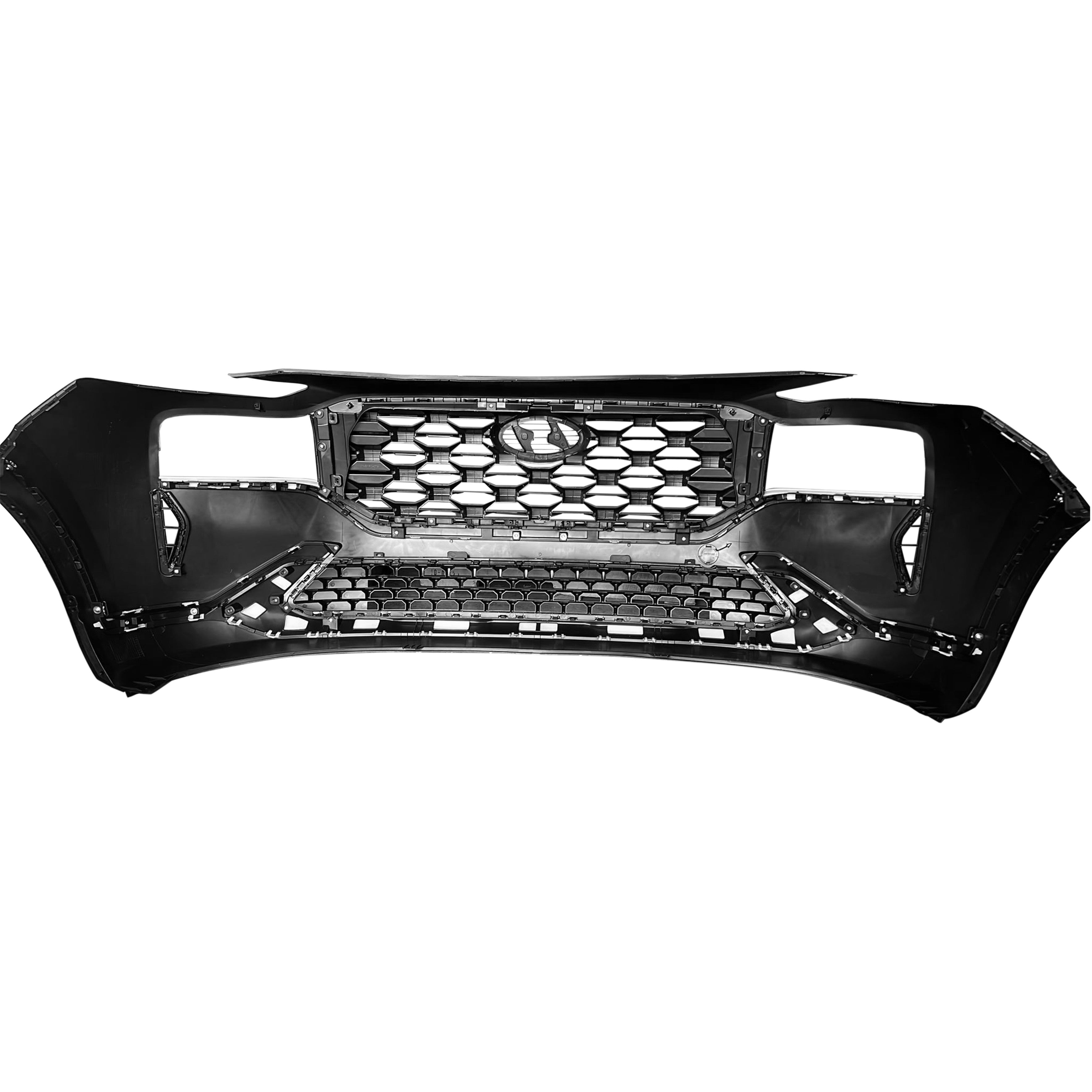 For 2021 2022 2023 2024 Hyundai Santa Fe Front Bumper with Upper Lower Grille Assembly Set