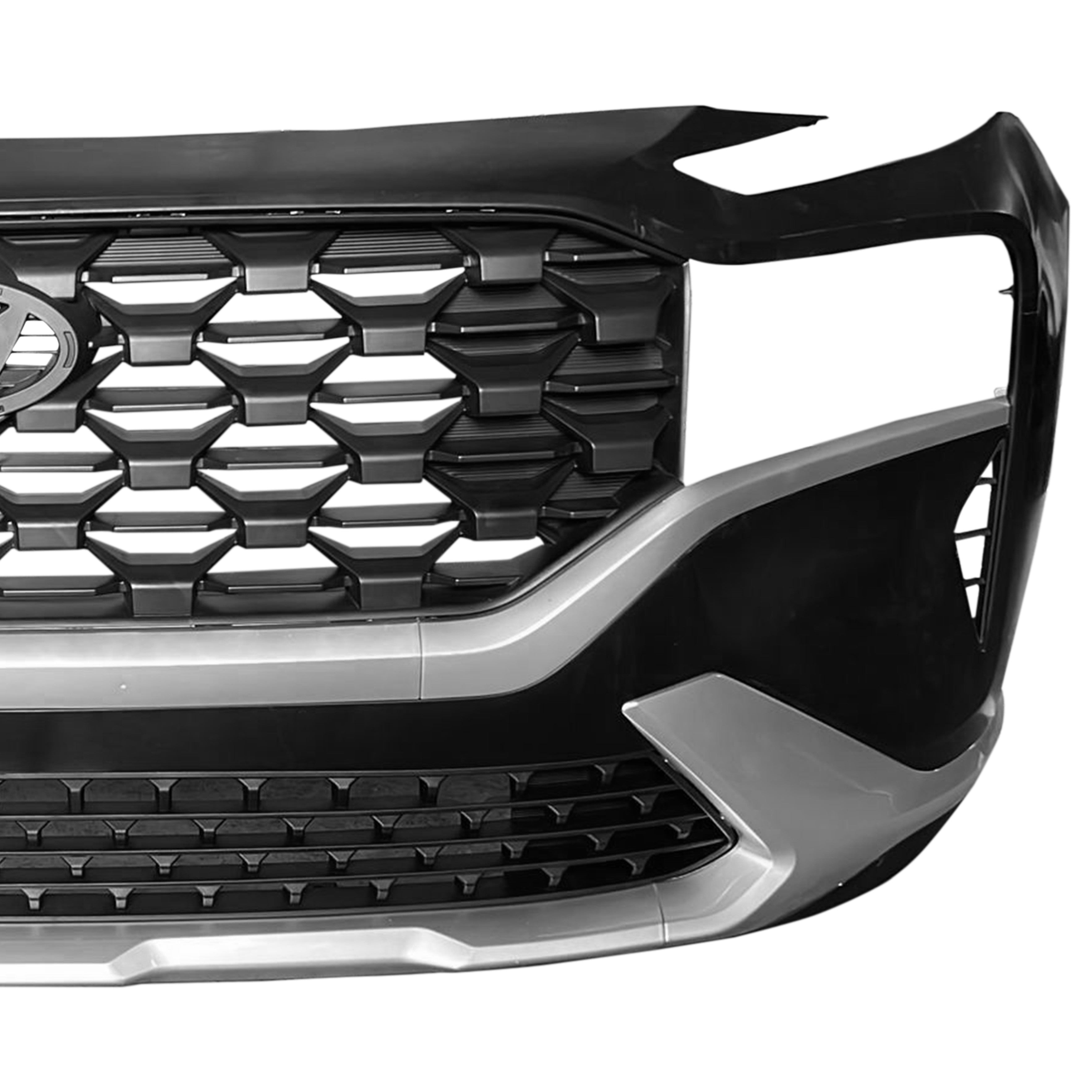 For 2021 2022 2023 2024 Hyundai Santa Fe Front Bumper with Upper Lower Grille Assembly Set
