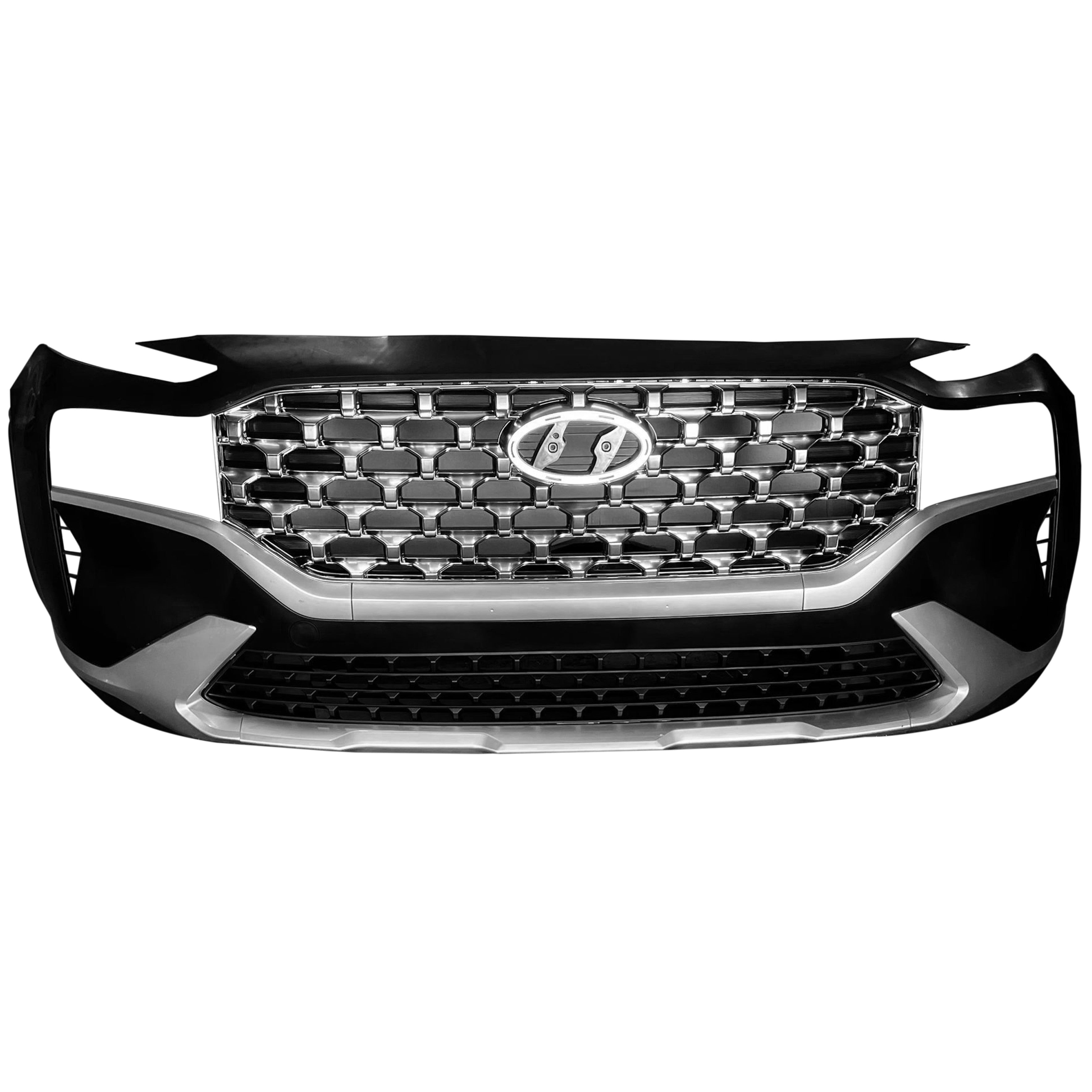 For 2021 2022 2023 2024 Hyundai Santa Fe Front Bumper with Grilles Molding Assembly Set