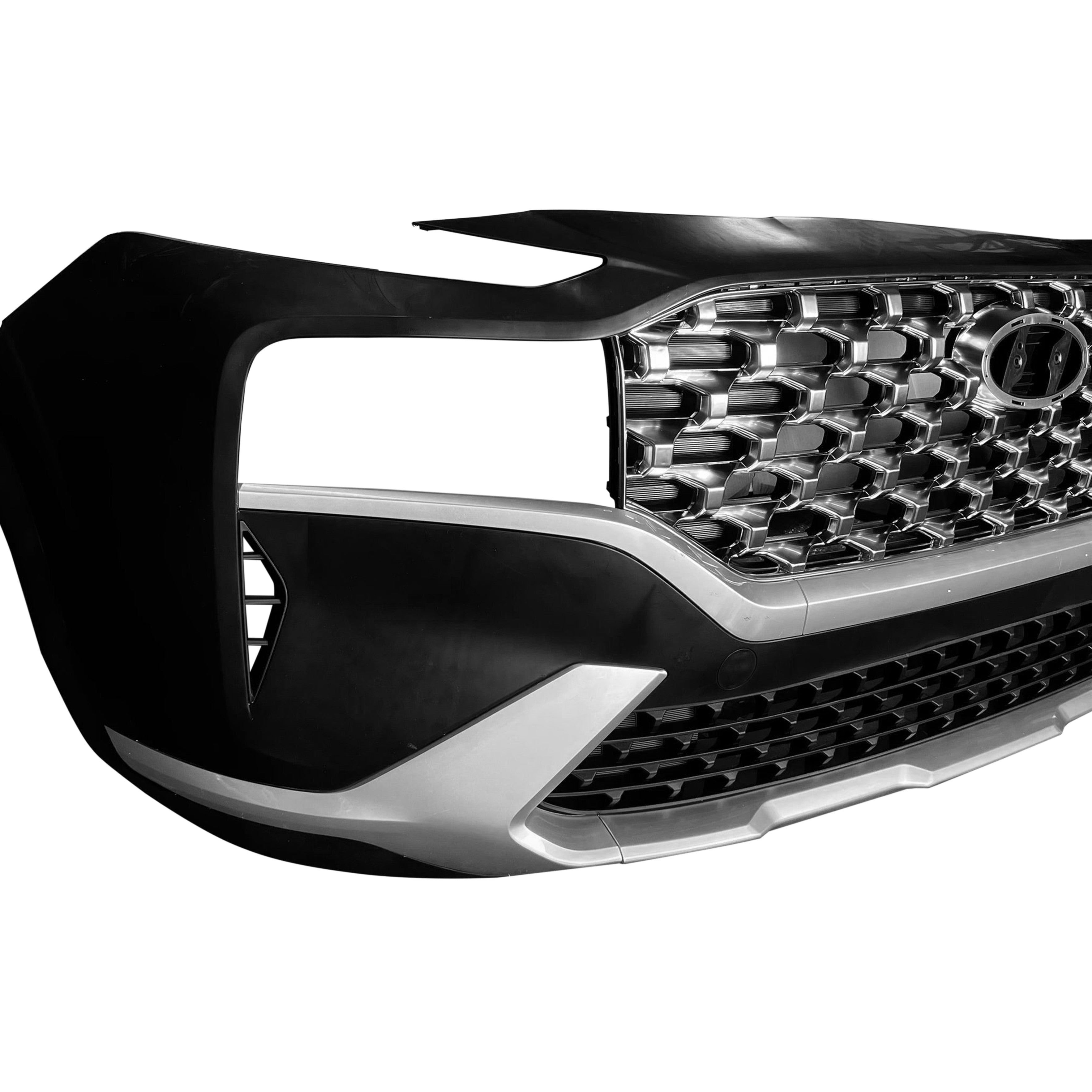 For 2021 2022 2023 2024 Hyundai Santa Fe Front Bumper with Grilles Molding Assembly Set