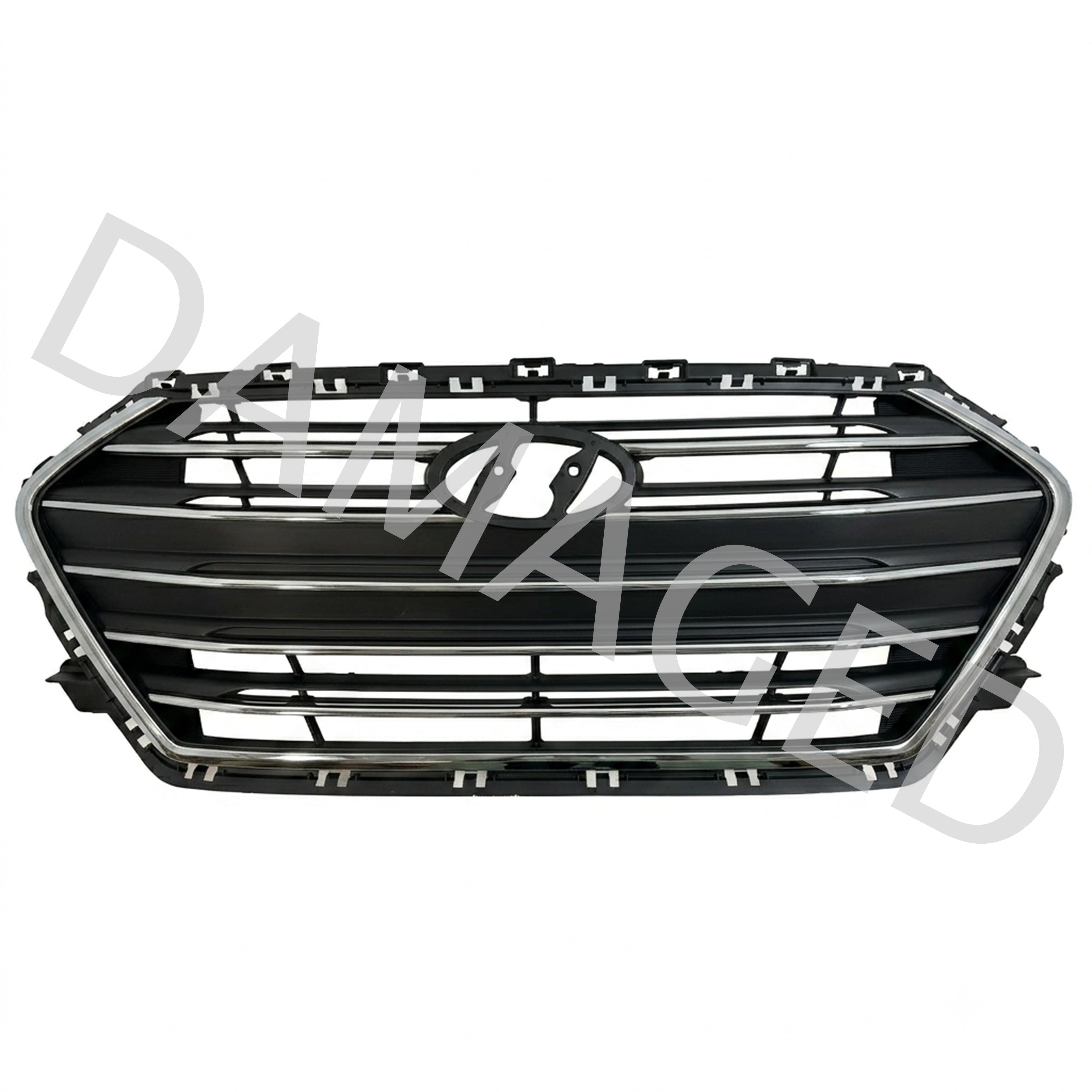For 2017 2018 Hyundai Elantra Front Upper Bumper Grille Replacement Chrome Trim Damaged