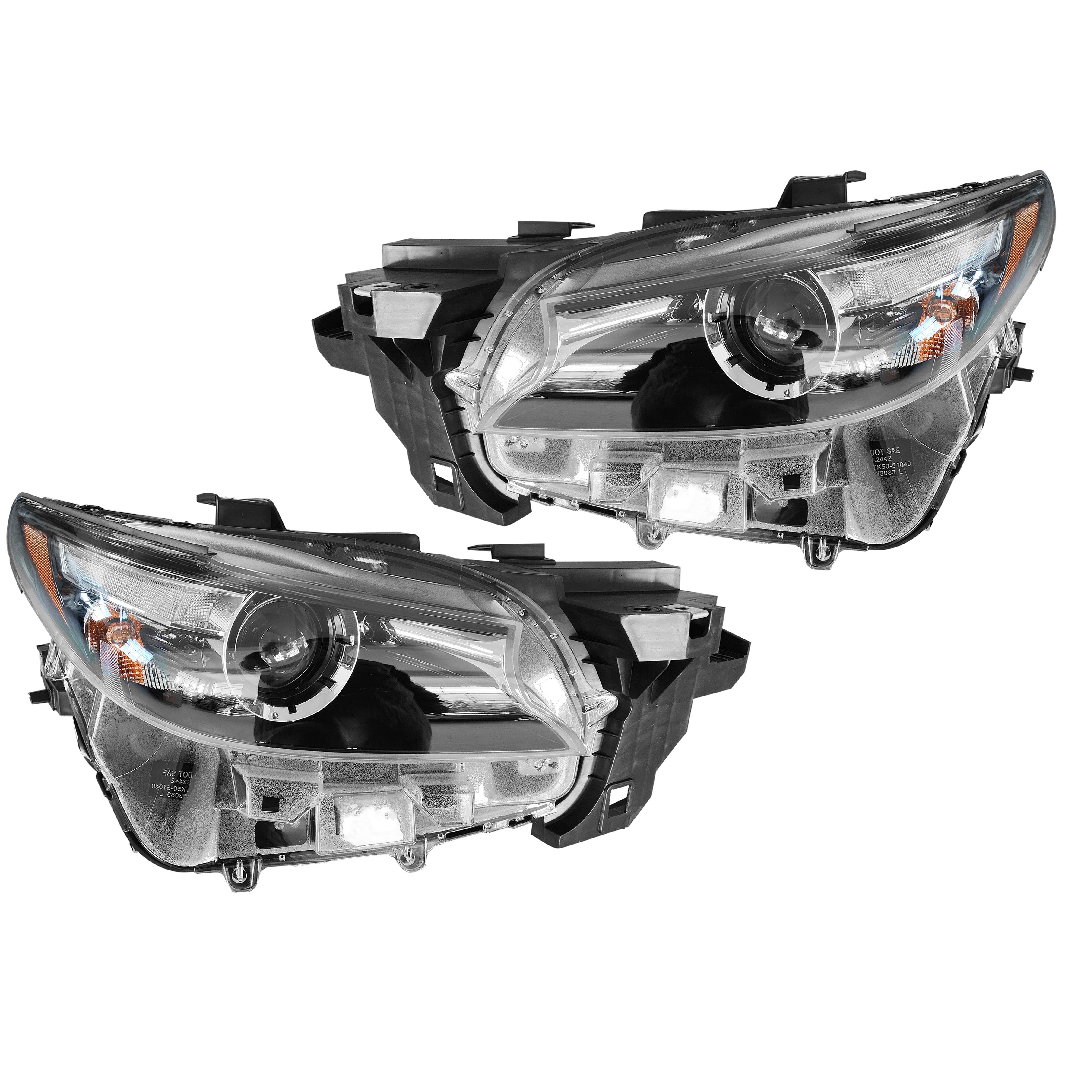 For 2016 2017 2018 2019 2020 2021 Mazda CX9 CX-9 Headlight LED Assembly Driver Passenger Set Pair 2Pcs TM52-51-0L0D TM52-51-0K0D