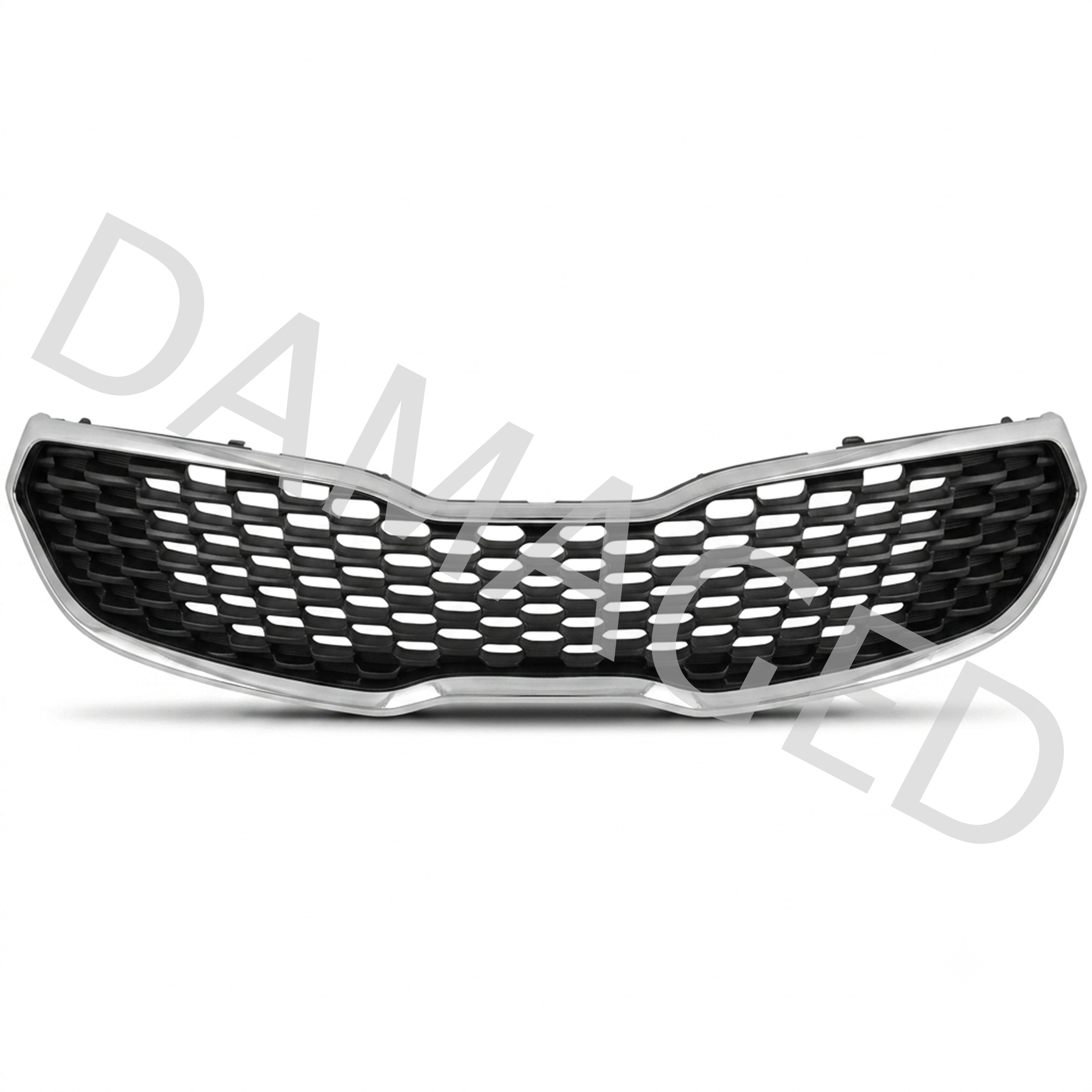 2017 2018 Kia Forte5 Hatchback Front Upper Bumper Grille with Chrome Trim Damaged