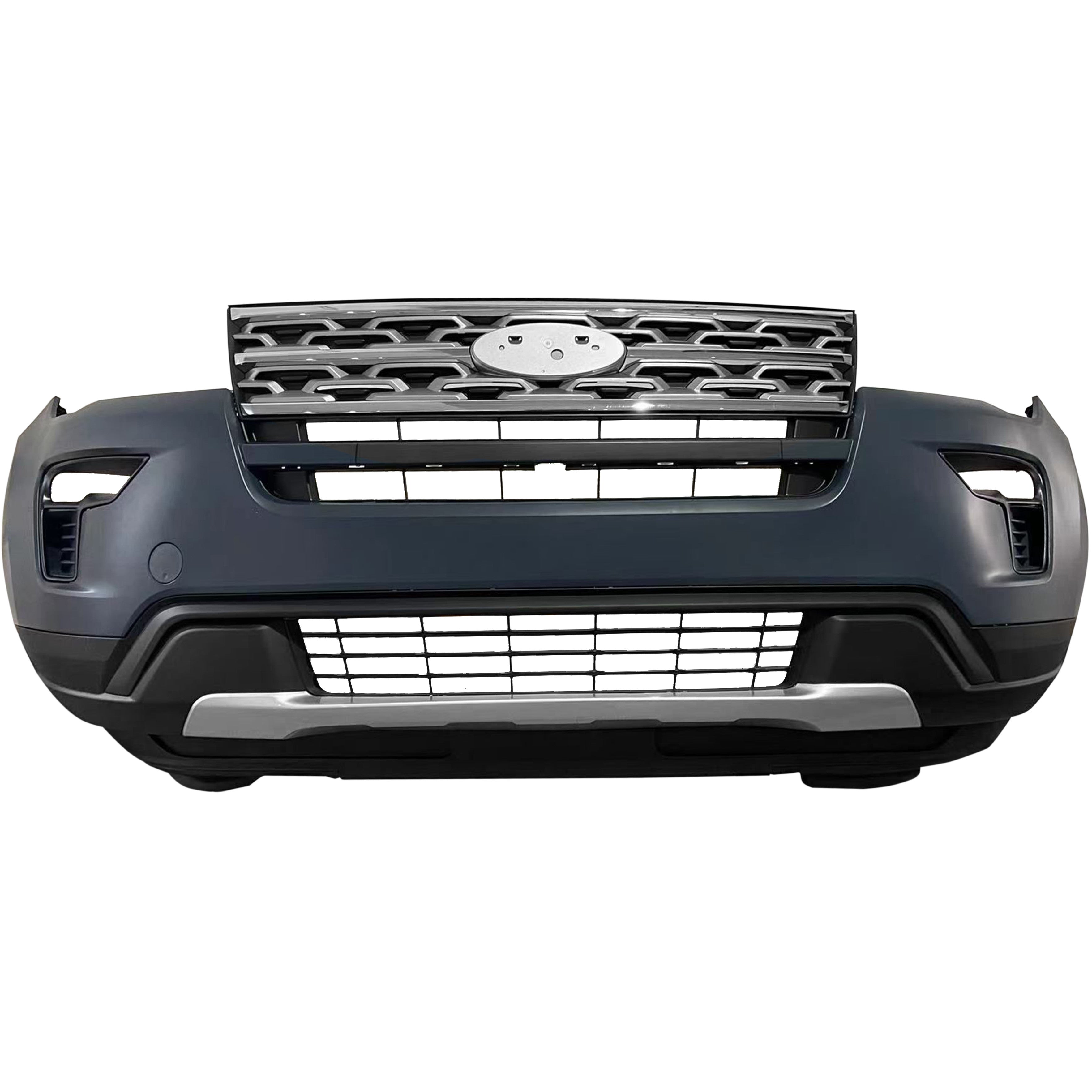For 2018 2019 Ford Explorer Front Bumper with Grilles & Fog Cover Assembly Set
