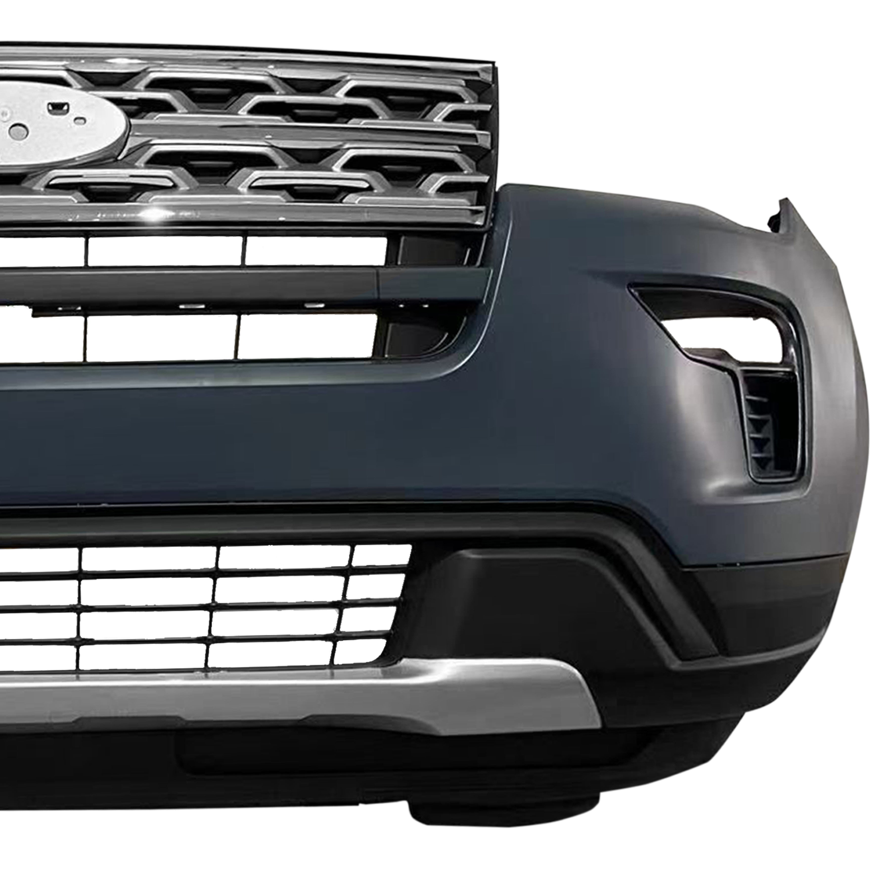 For 2018 2019 Ford Explorer Front Bumper with Grilles & Fog Cover Assembly Set