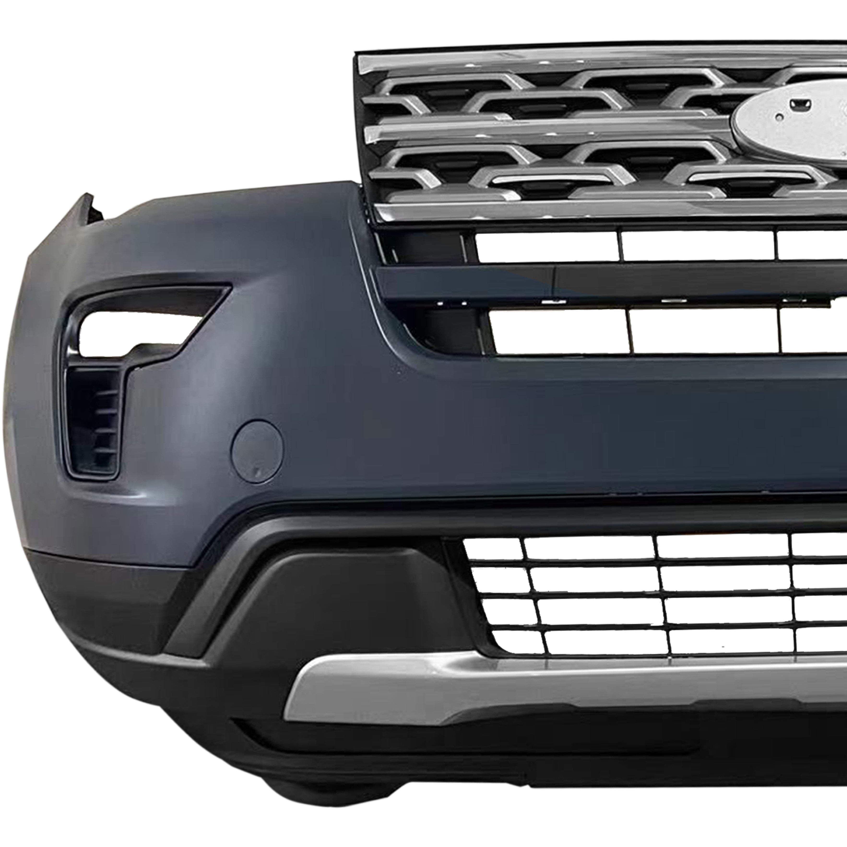 For 2018 2019 Ford Explorer Front Bumper with Grilles & Fog Cover Assembly Set