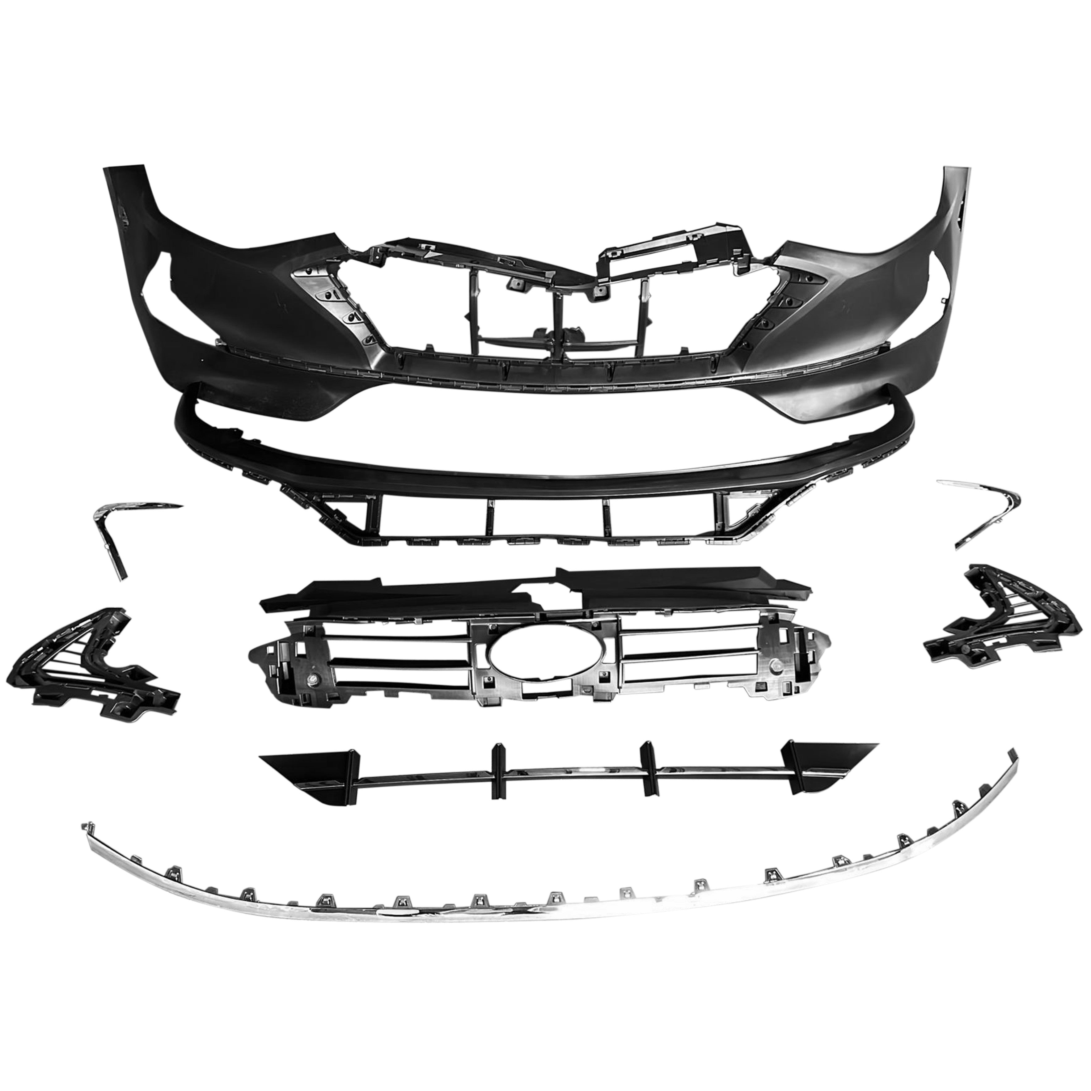 For 2020 2021 2022 2023 Hyundai Sonata Front Bumper with Grilles & Fog Cover Assembly Set