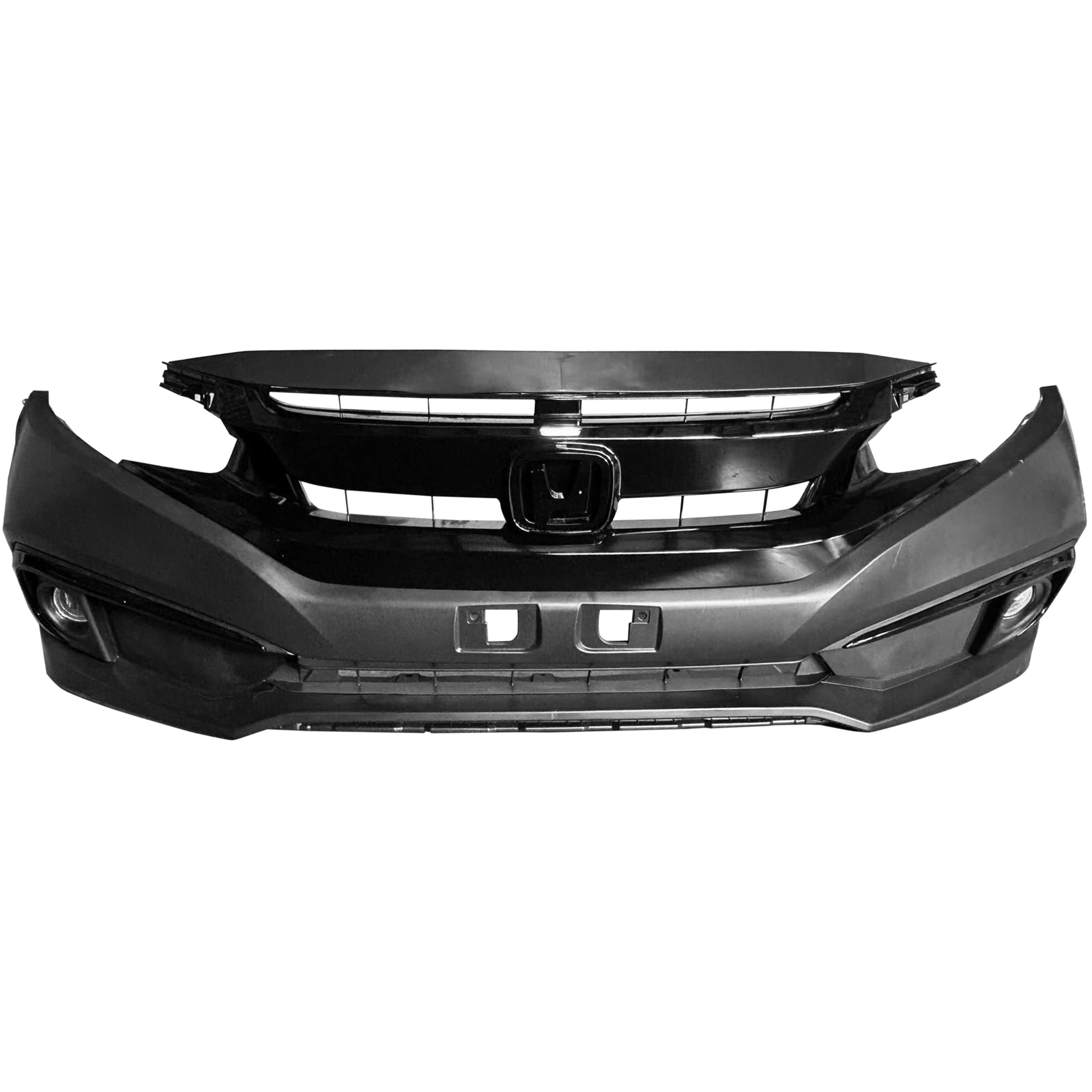 For 2019 2020 2021 Honda Civic Front Bumper with Grilles & Fog Lights & Cover Assembly Set