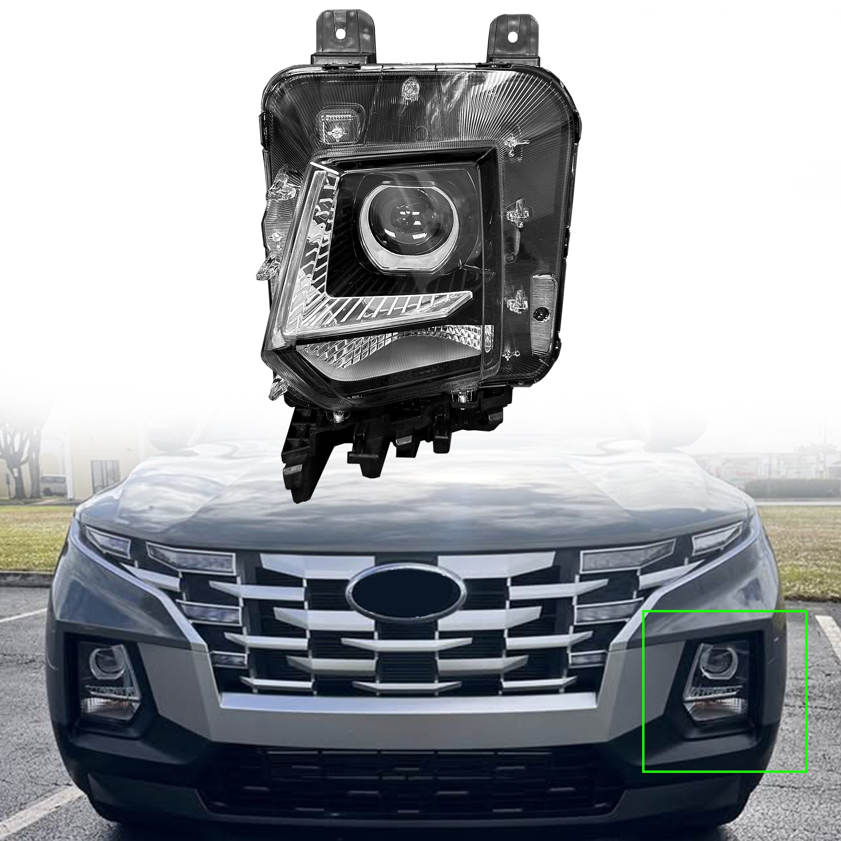 For 2022 2023 2024 Hyundai Santa Cruz Headlight Halogen Lamp Assembly Left Driver Side LH 92101K5000