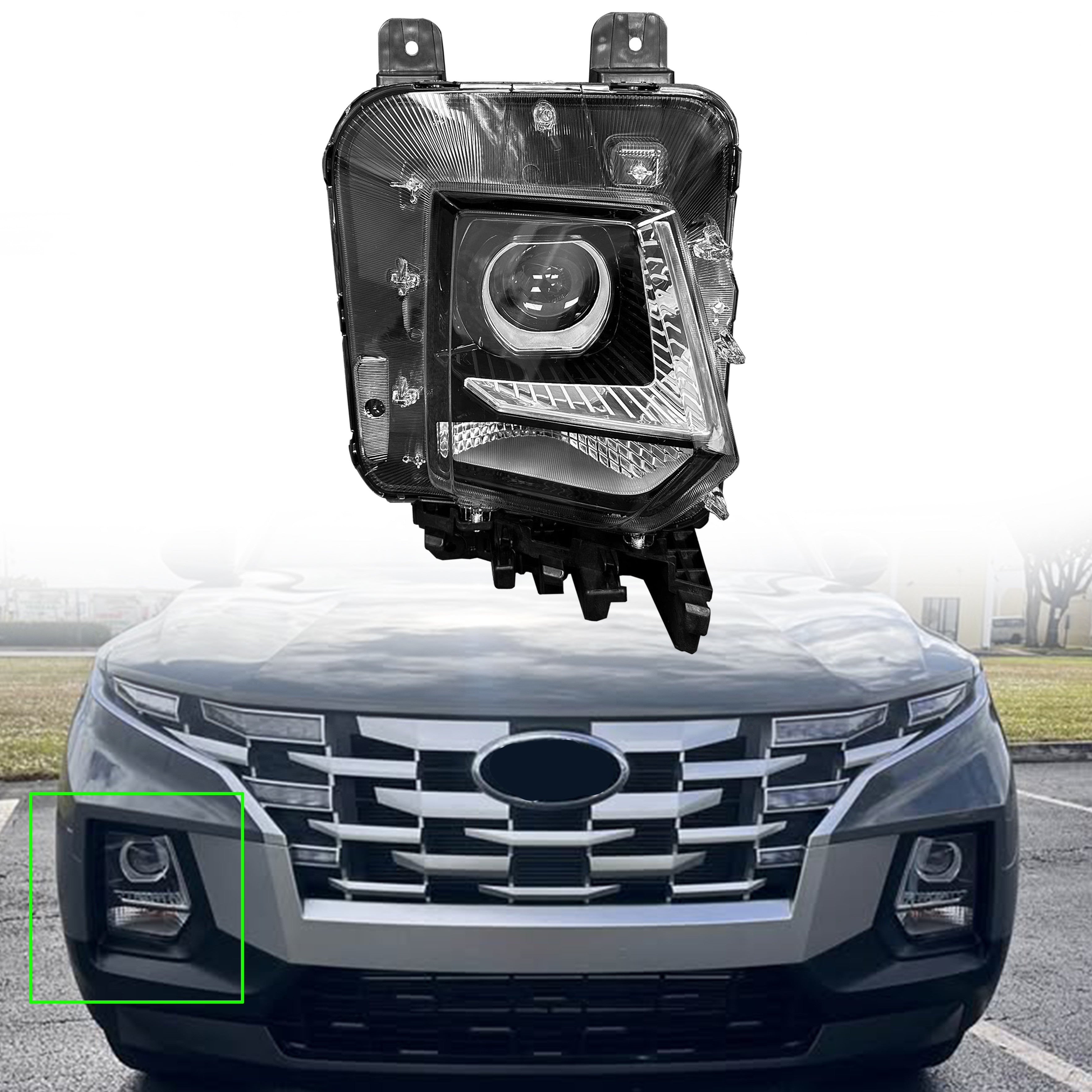 For 2022 2023 2024 Hyundai Santa Cruz Headlight Halogen Lamp Assembly Right Passenger Side RH 92102K5000