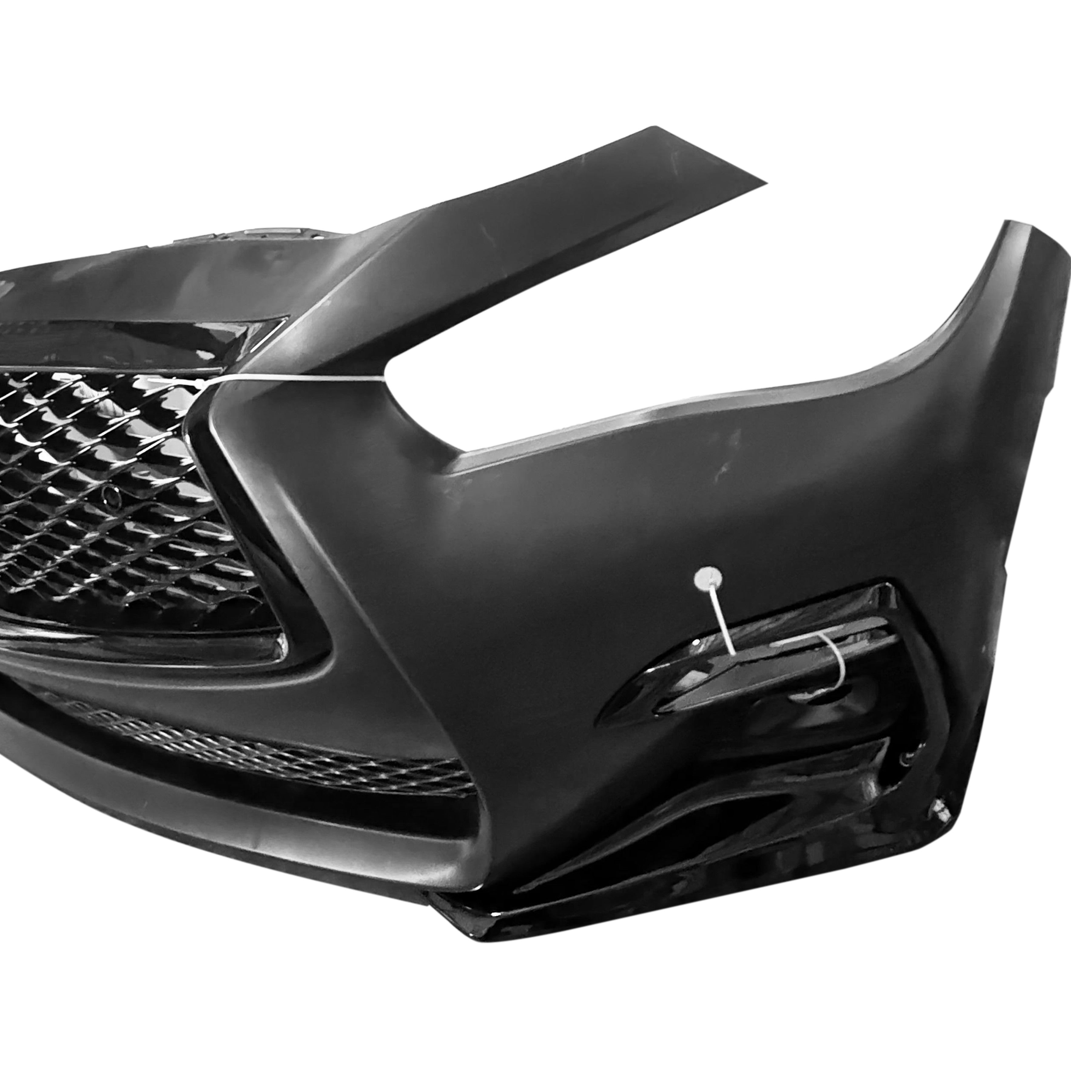 For 2018 2019 2020 2021 2022 2023 2024 Infiniti Q50 Front Bumper with Grilles & Fog Cover with Sensor and Camera Holes Assembly Set