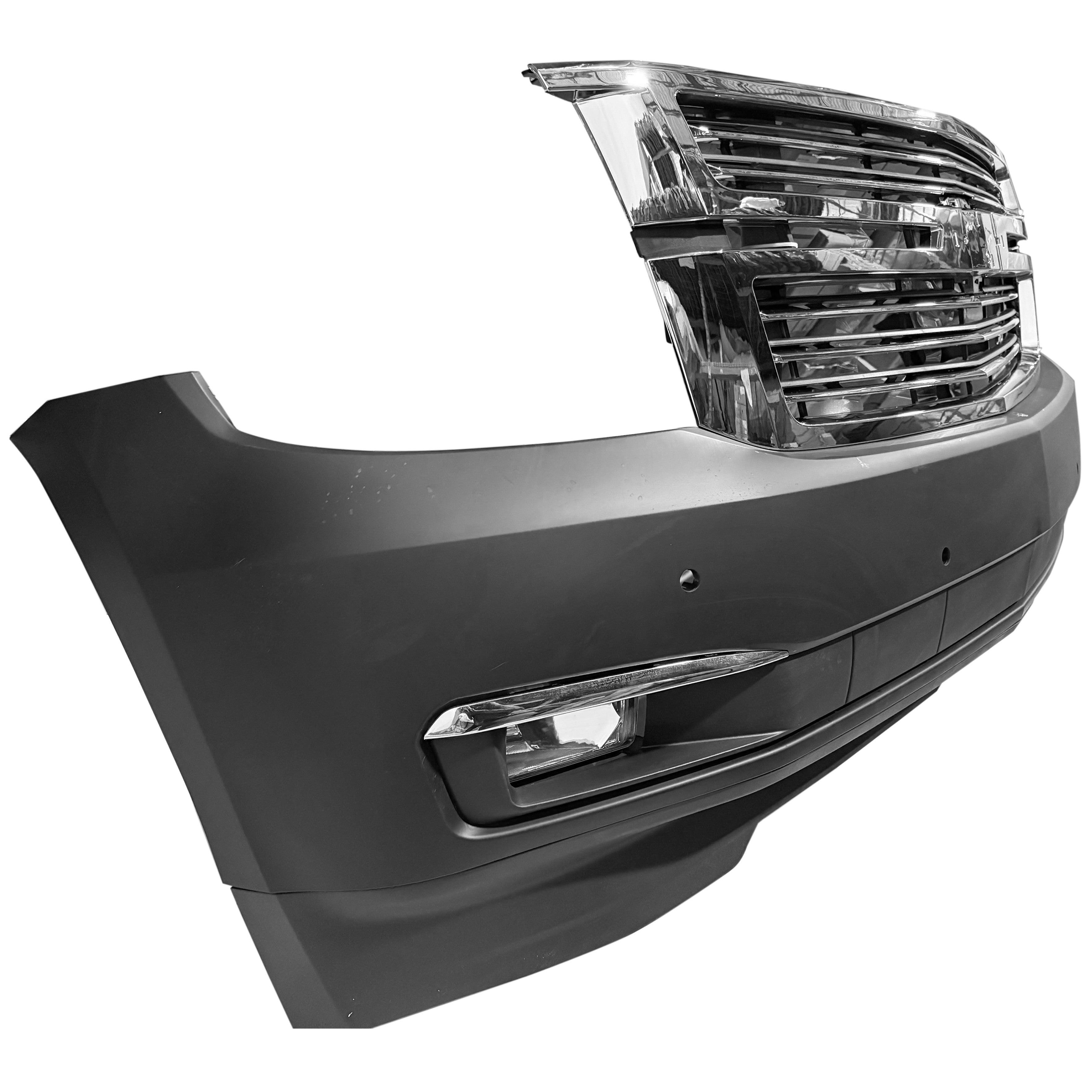 For 2015 2016 2017 2018 2019 2020 Chevy Tahoe Suburban Front Bumper with Grilles & Fog Lights Assembly Set