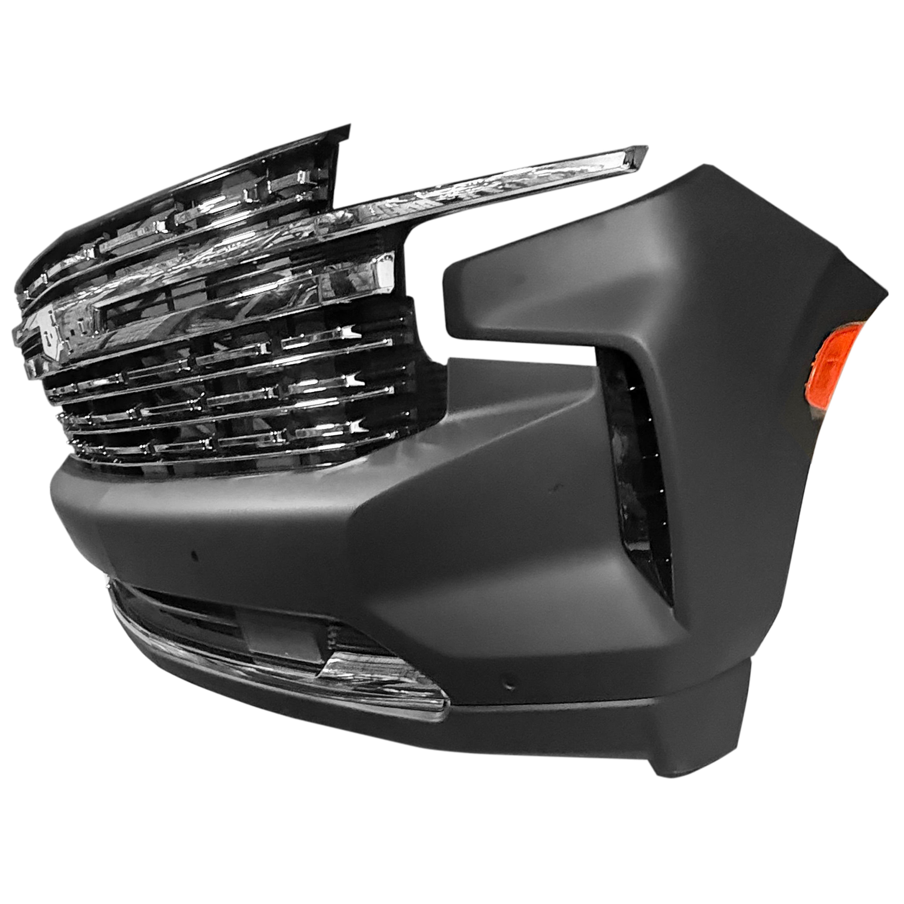 For 2021 2022 2023 2024 Chevy Tahoe Suburban Front Bumper with Grilles & Chrome Molding Assembly Set