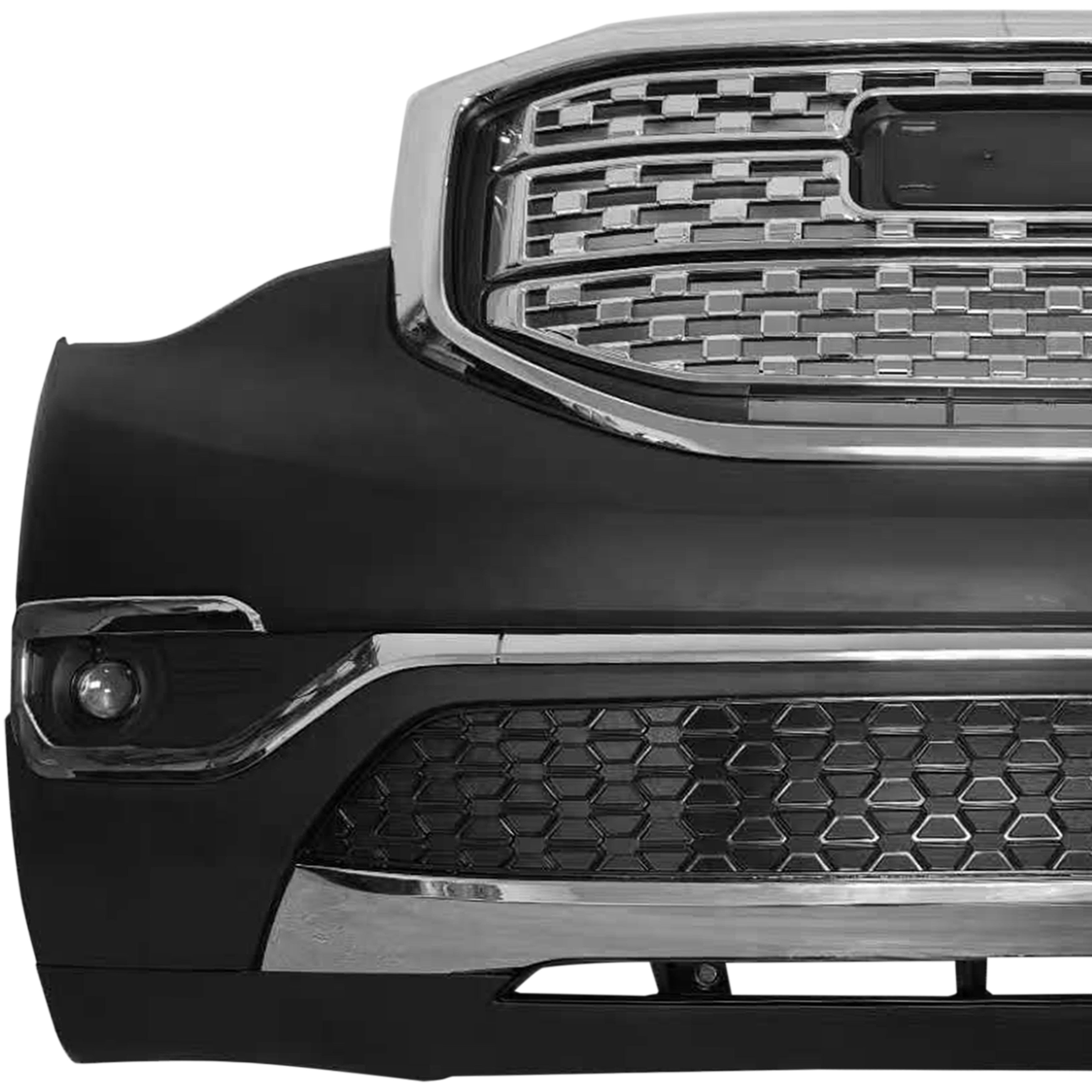 For 2017 2018 2019 GMC Acadia Front Bumper with Grilles & Fog Guard Trim Assembly Set