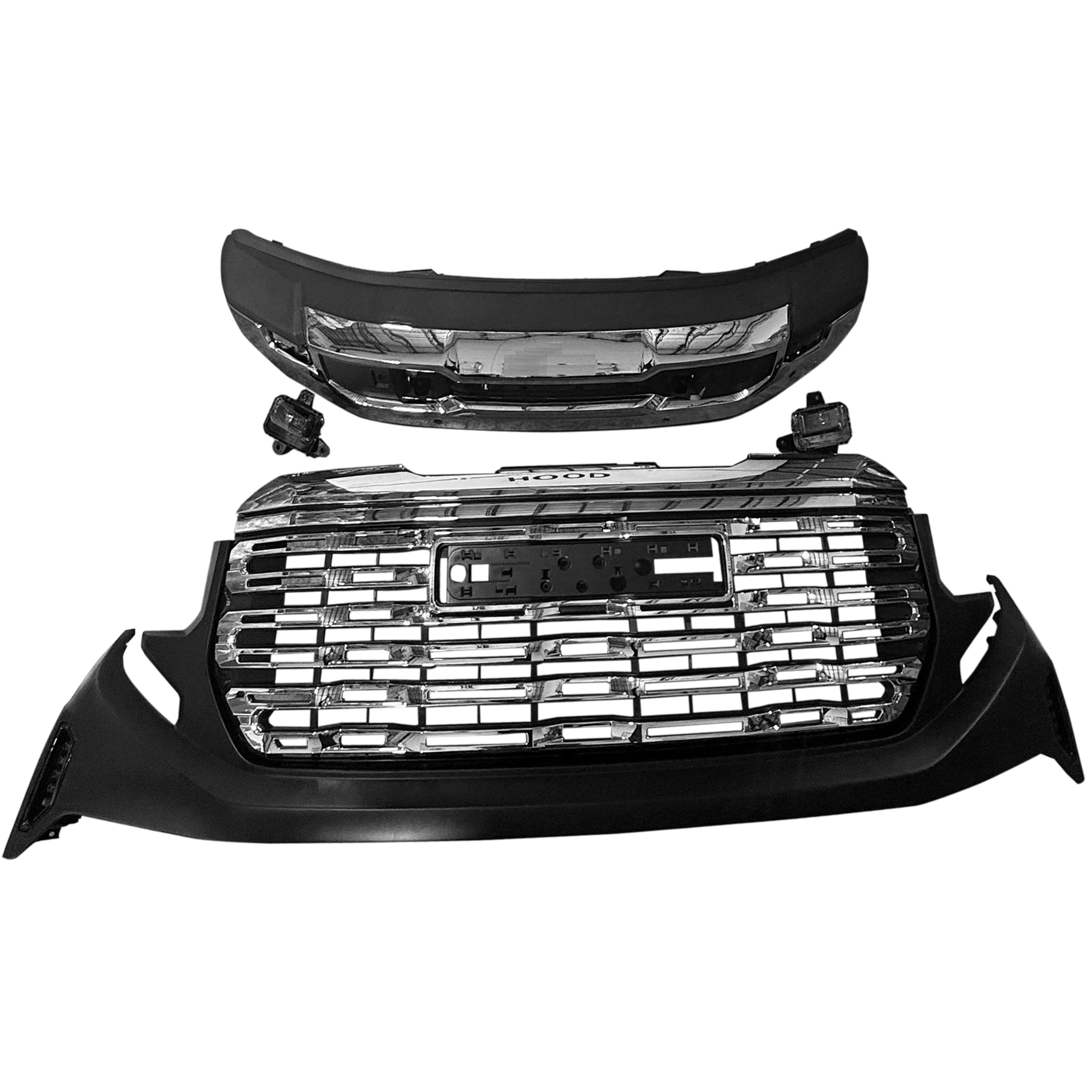For 2022 2023 2024 GMC Sierra 1500 Front Bumper with Upper Lower Grille & Fog Lights Assembly Set