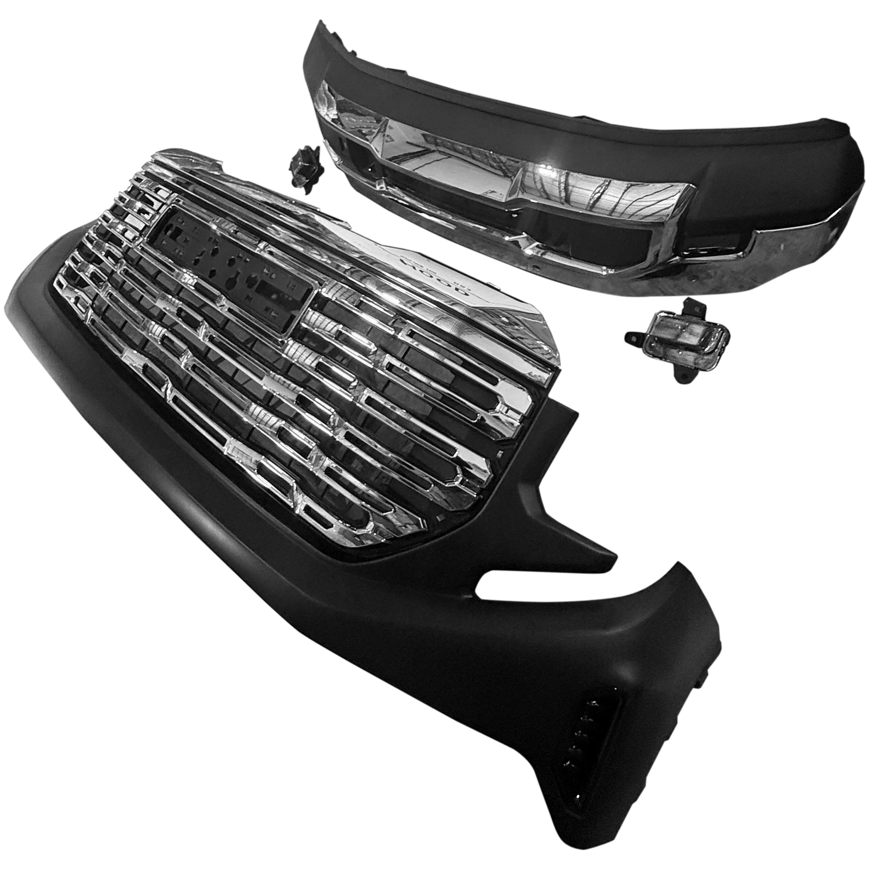 For 2022 2023 2024 GMC Sierra 1500 Front Bumper with Upper Lower Grille & Fog Lights Assembly Set