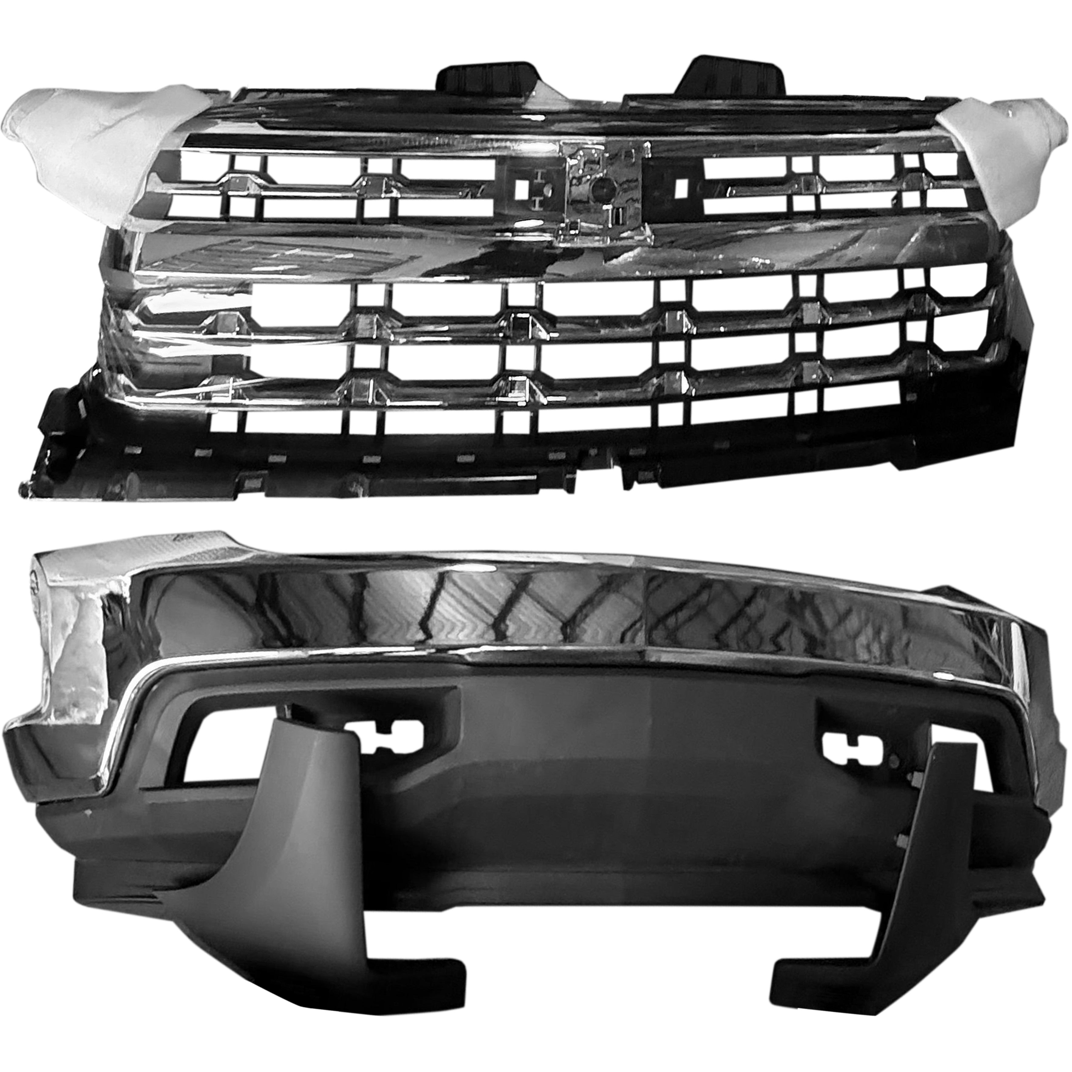 For 2022 2023 2024 Chevy Silverado 1500 Front Bumper with Grilles & Fog Lights Assembly Set