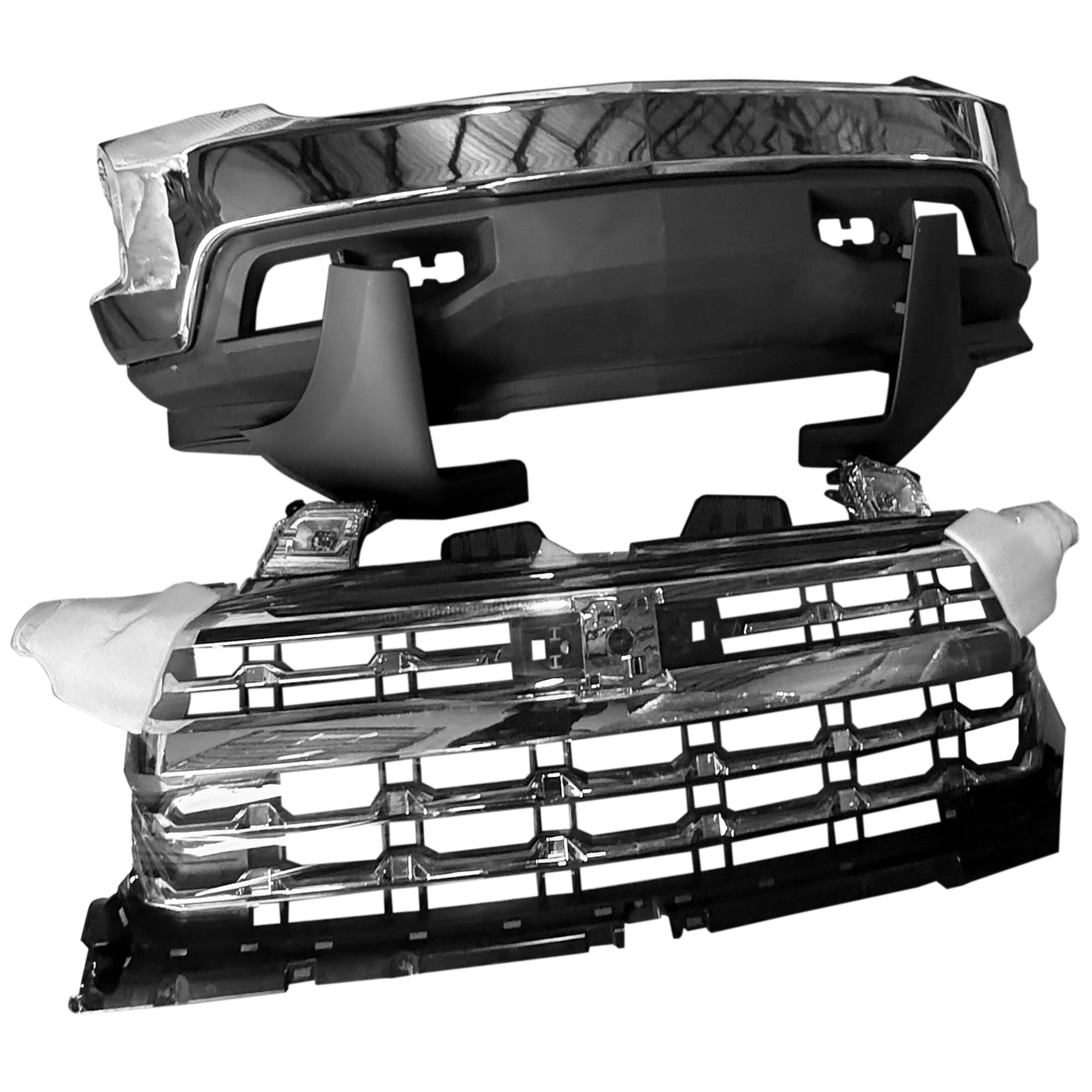 For 2022 2023 2024 Chevy Silverado 1500 Front Bumper with Grilles & Fog Lights Assembly Set