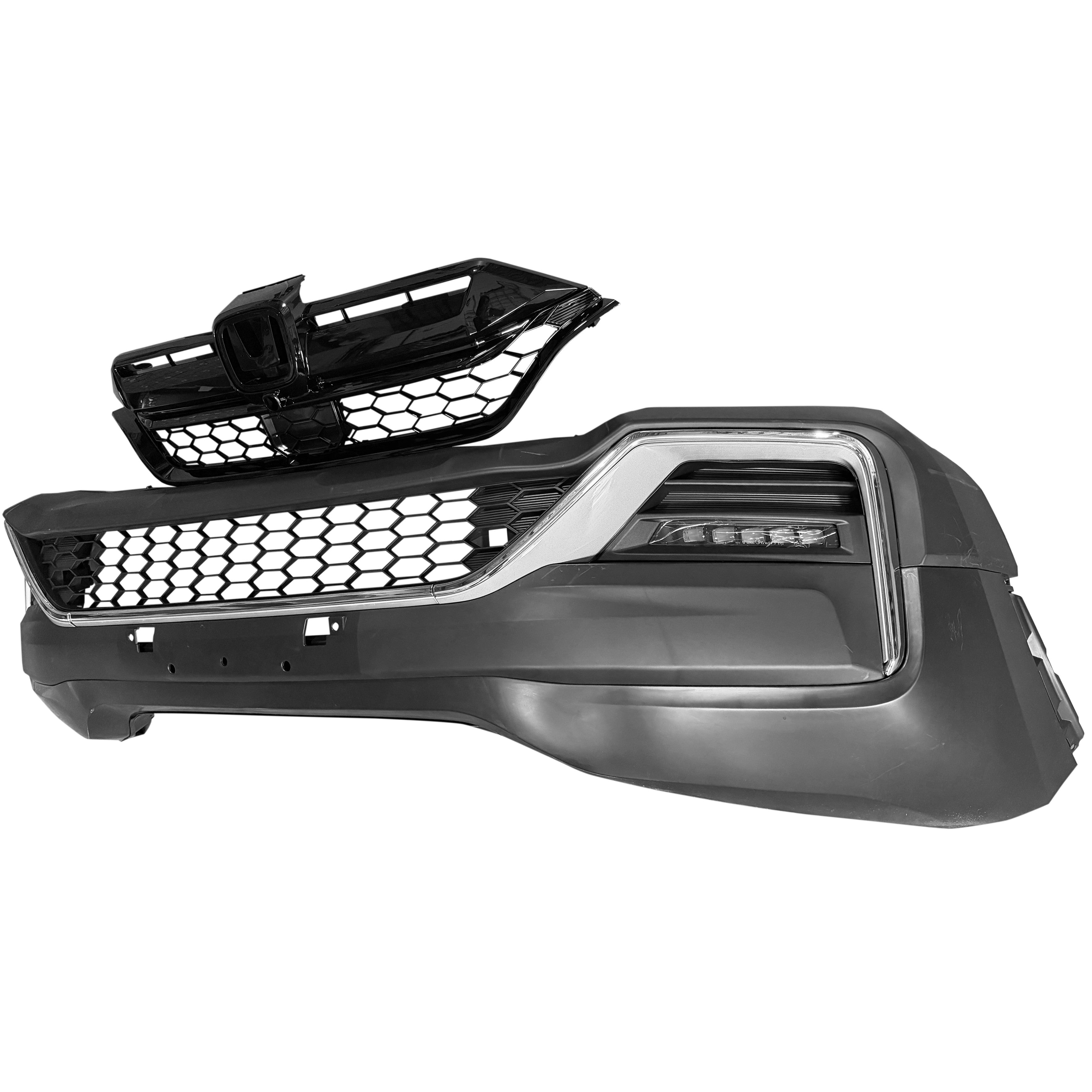 For 2020 2021 2022 Honda CRV CR-V Touring Hybrid Sport Front Bumper with Grilles & LED Fog Lights Assembly Set