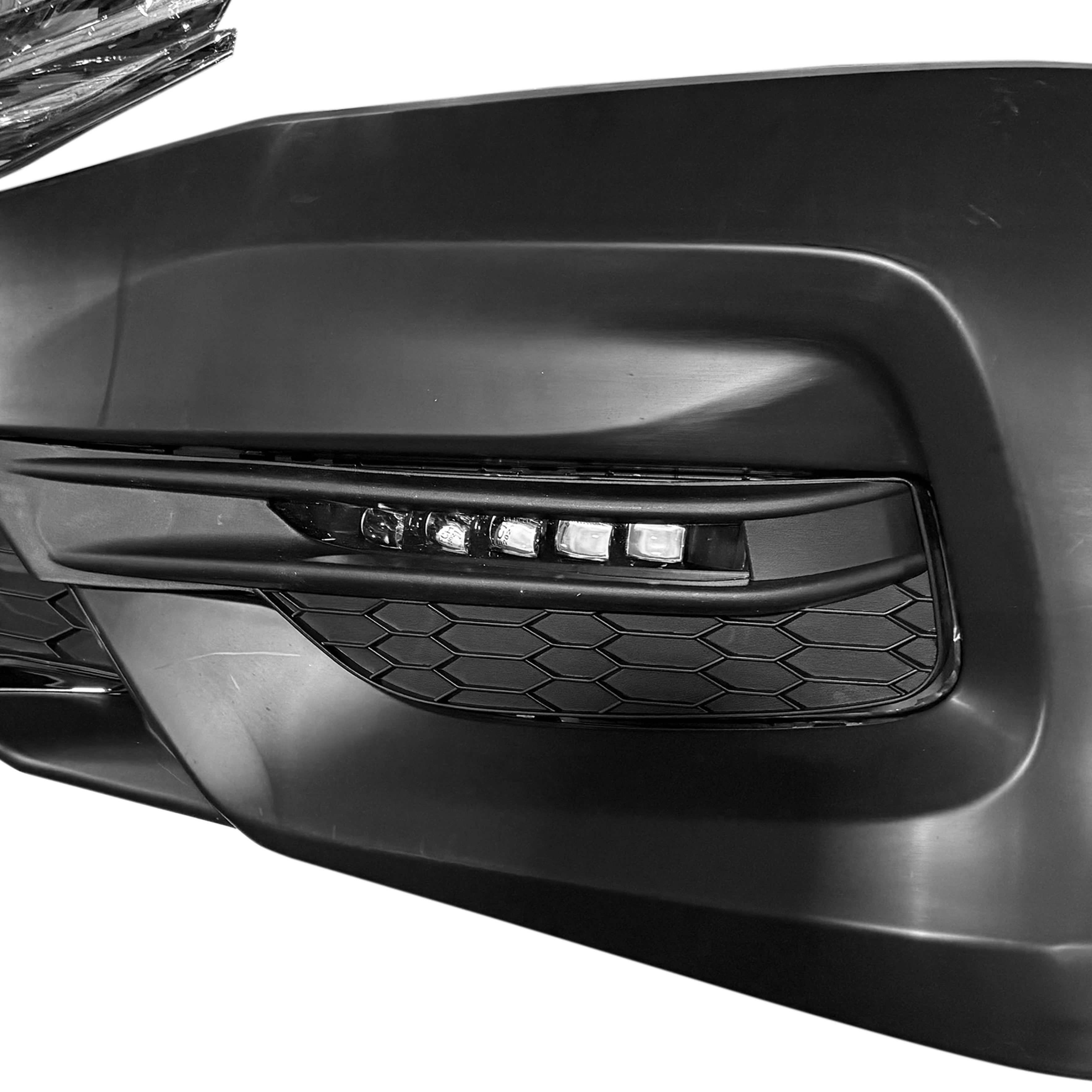 For 2016 2017 Honda Accord Front Bumper with Grilles and Fog Lights Assembly Set